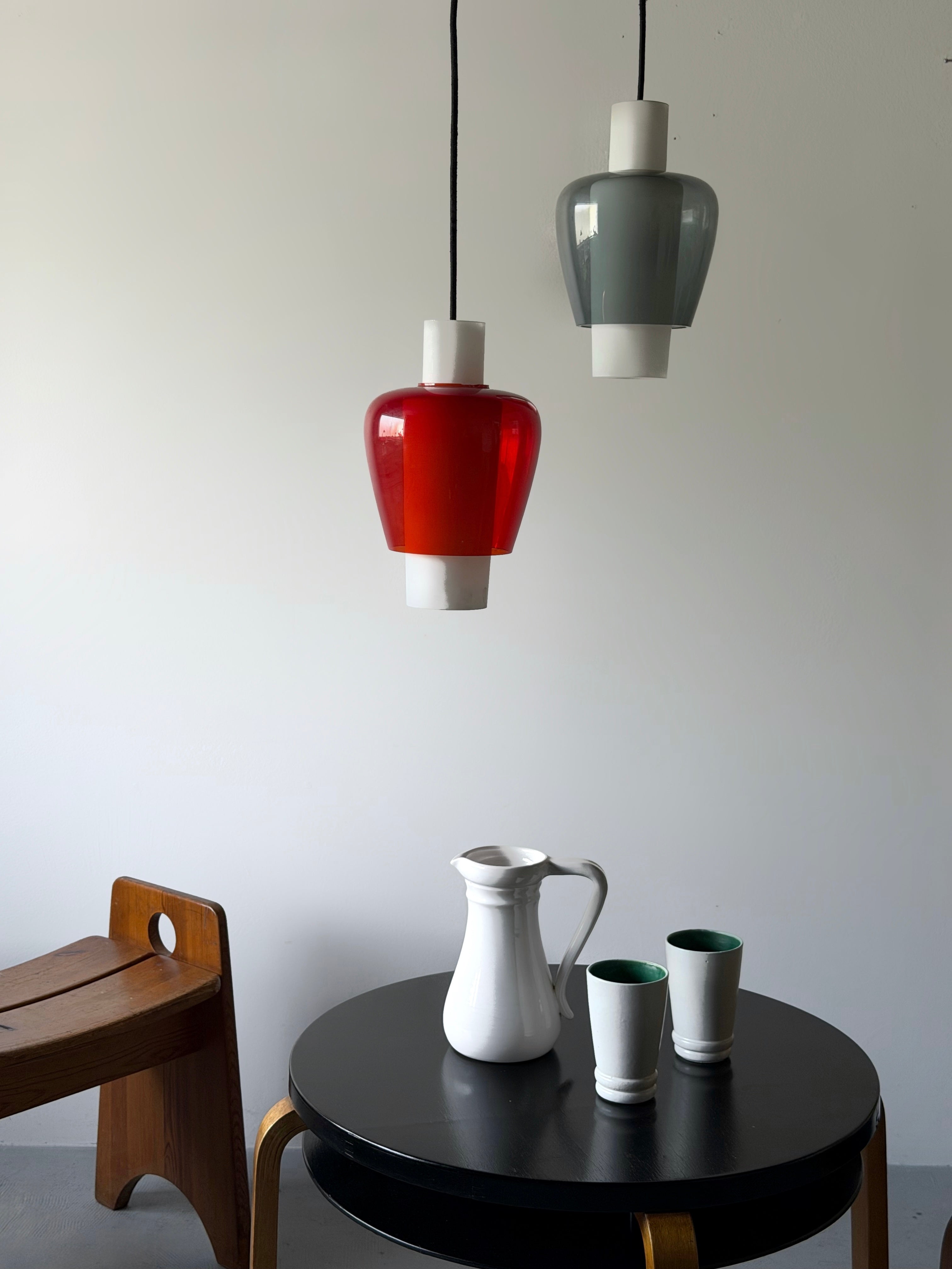 Two Glass ‘Suomi’ Pendants by Tapio Wirkkala, Finland 1950s