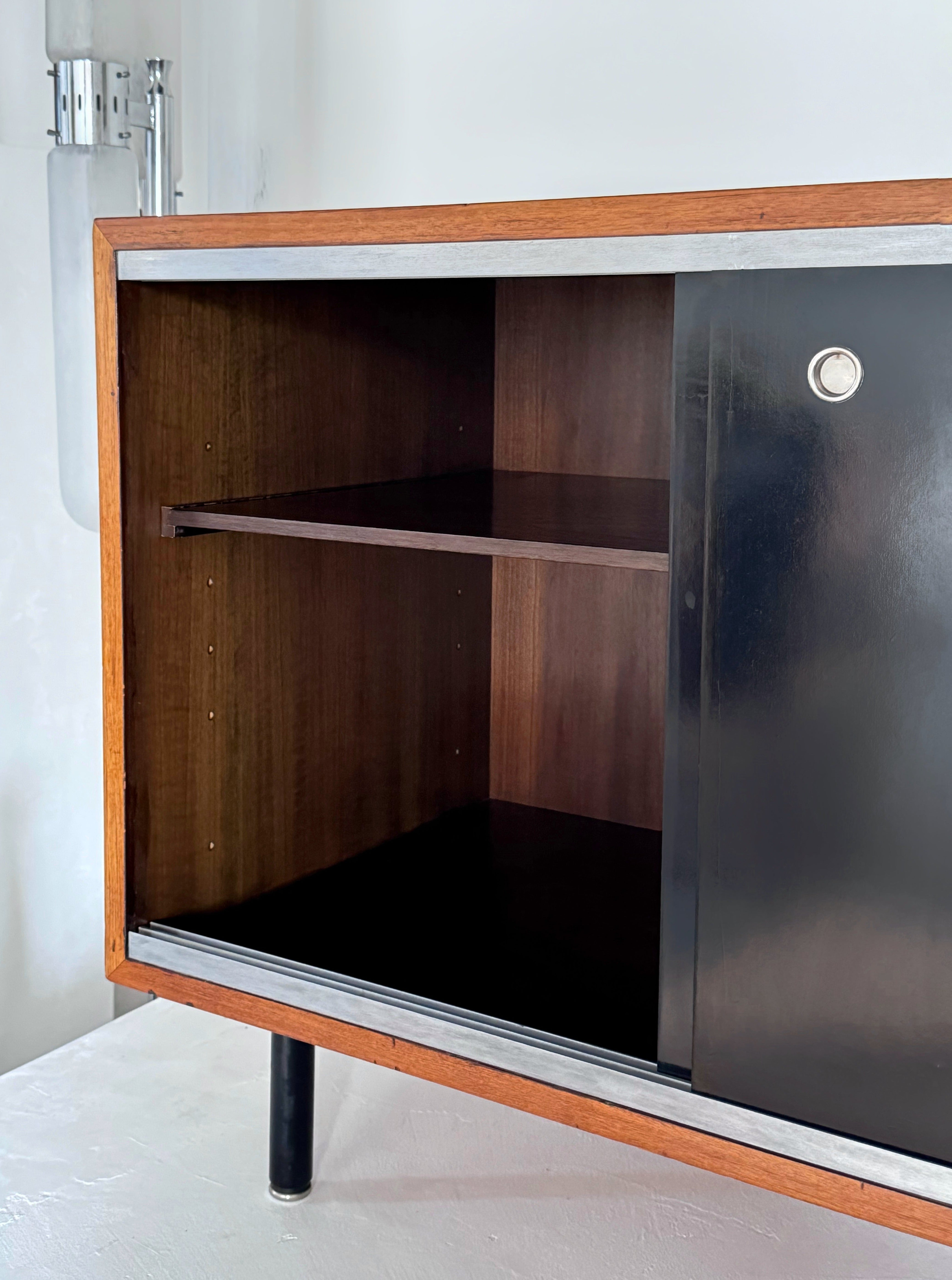 Small sideboard in chrome metal legs by George Nelson for Herman Miller, 1970