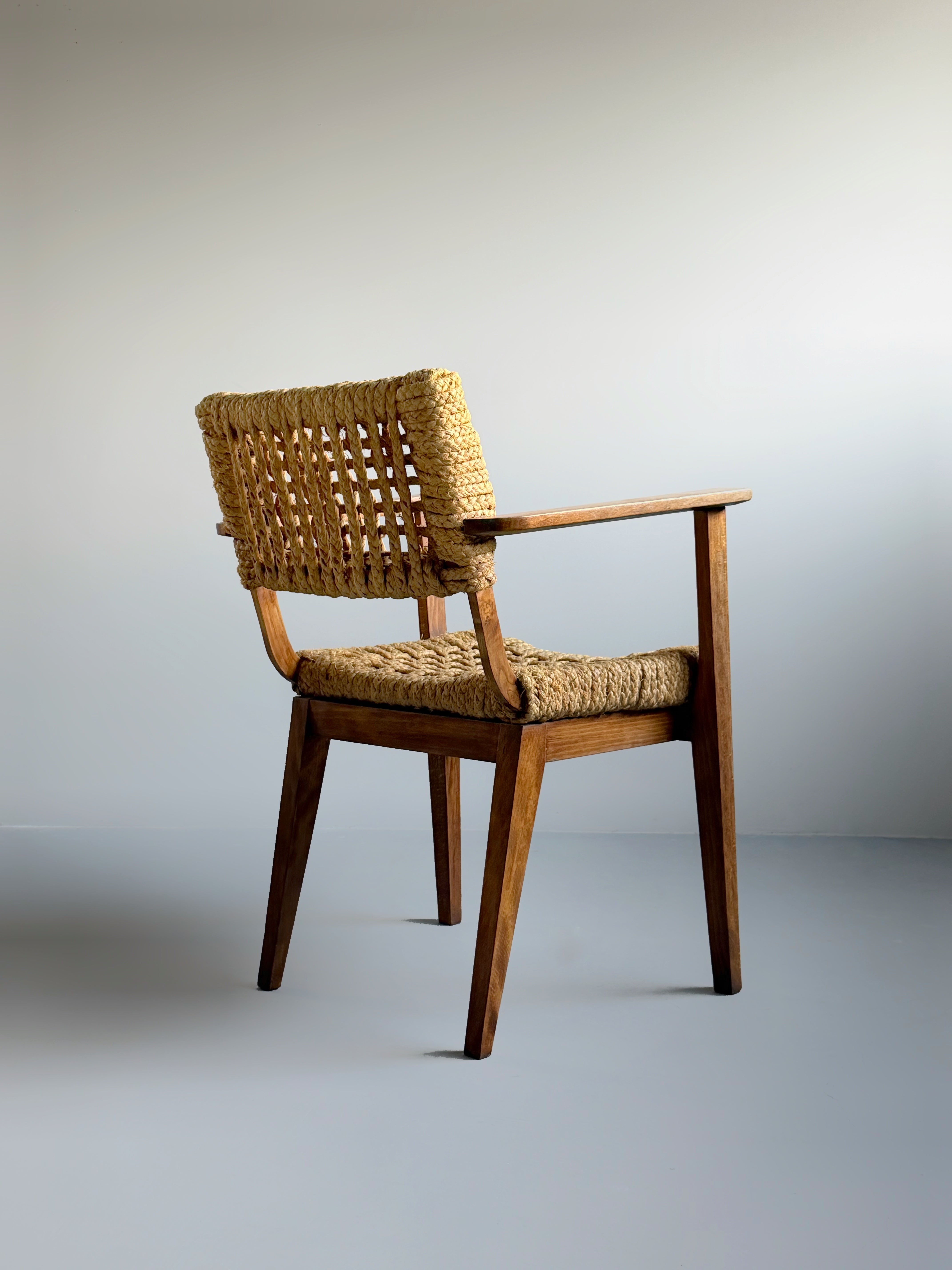 Armchair in Wicker Straw by Adrian & Frida Minet for Vibo Vesoul