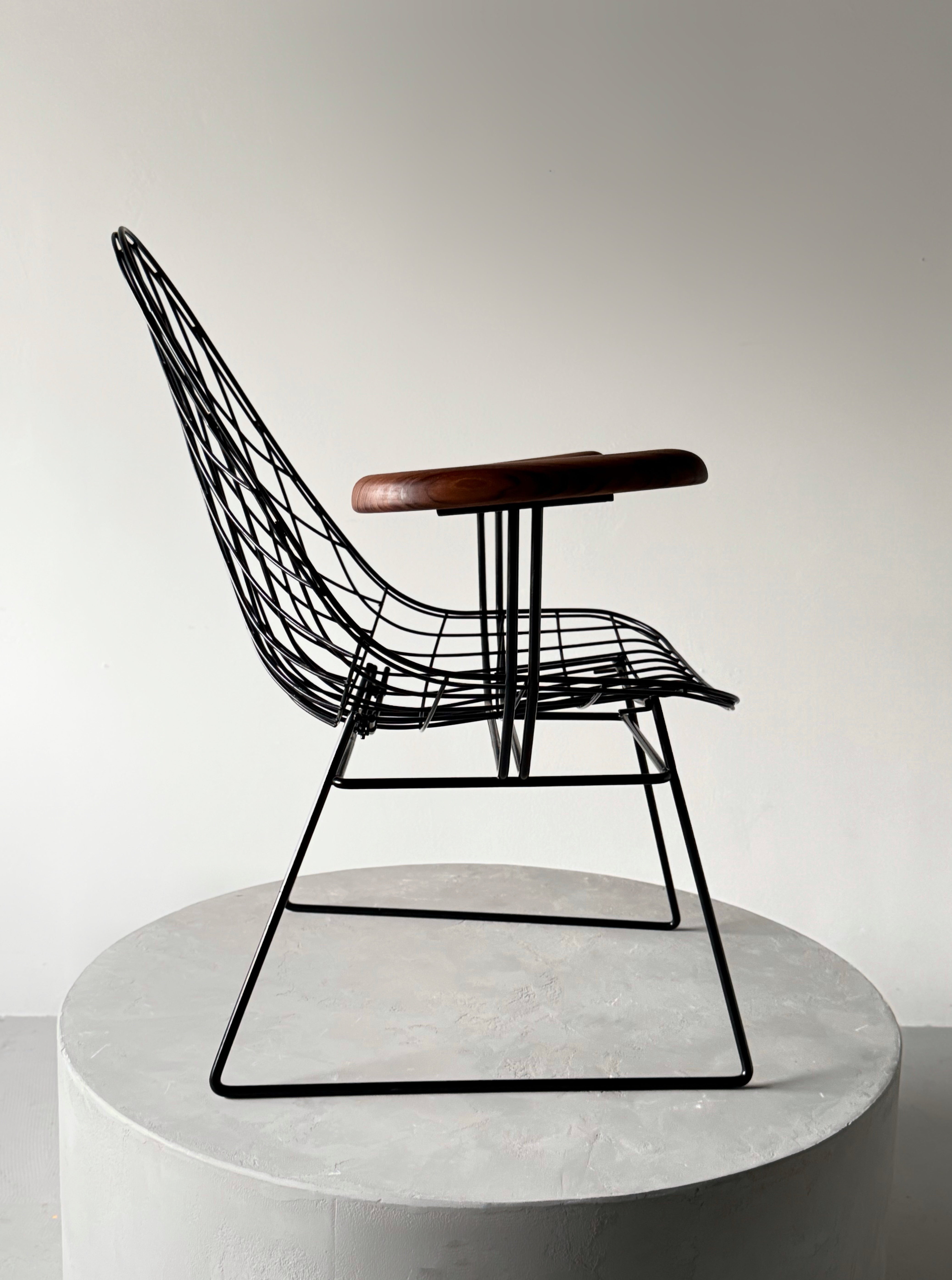 Wire leaf pattern arm chair by Cees Braakman and A. Dekker