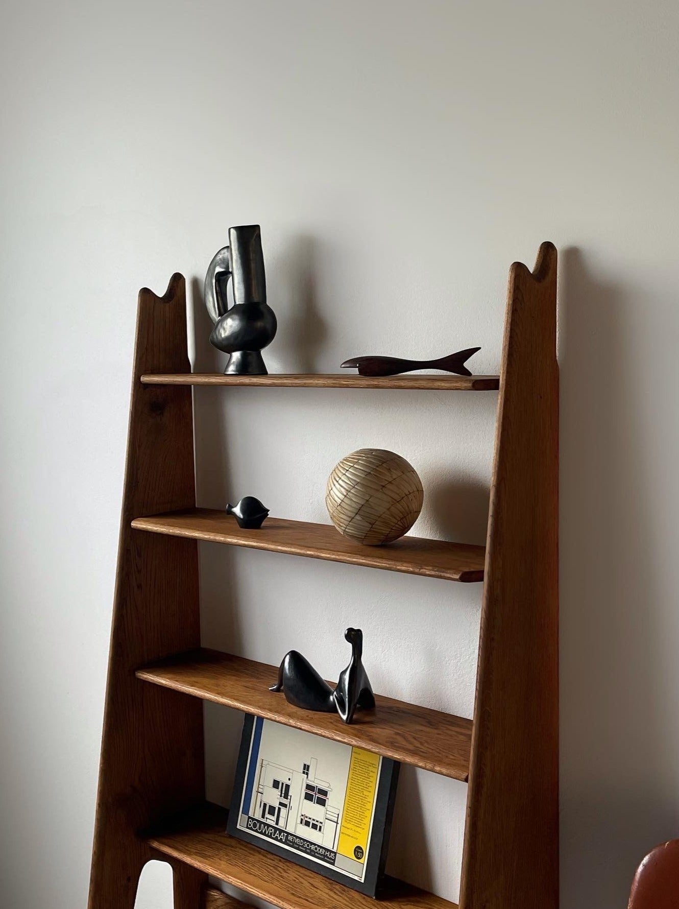 Vintage oak shelf by Pierre Cruège for Formes