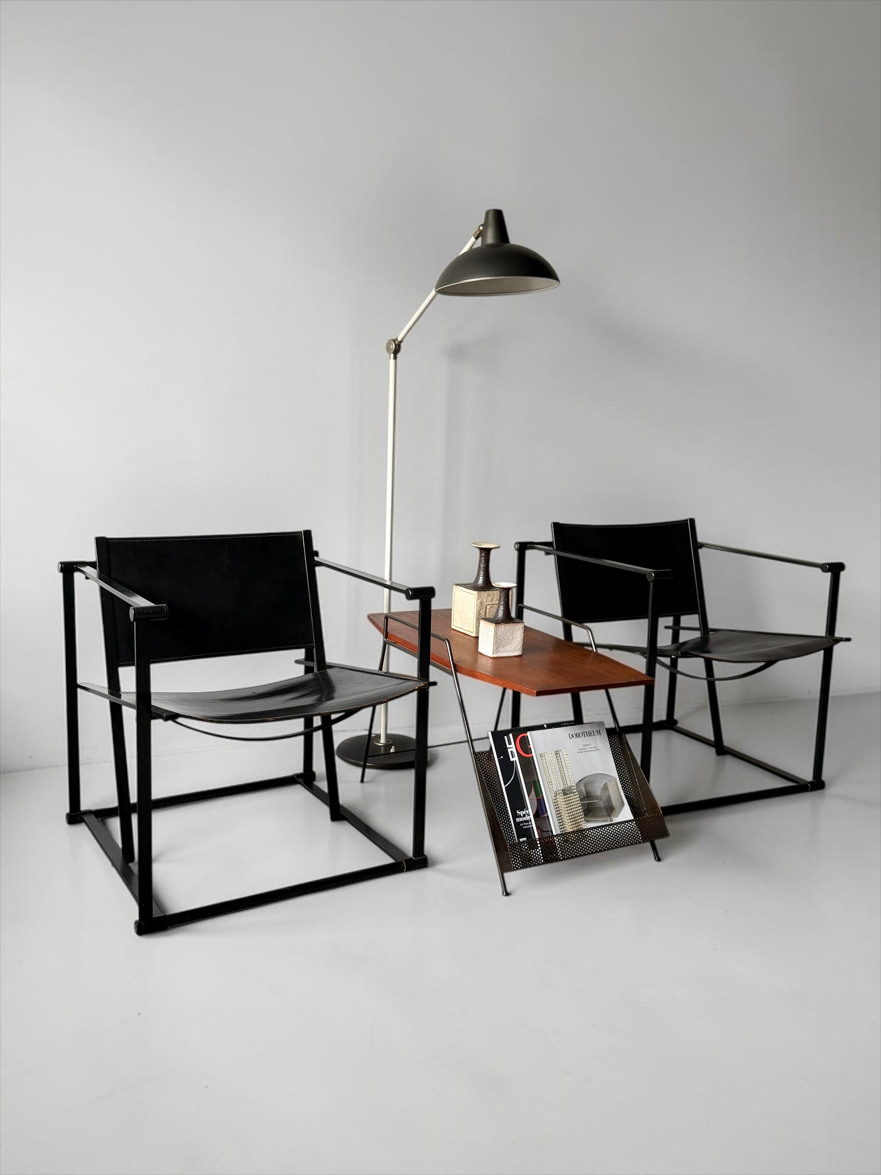 Steel and Leather FM62 Chair by Radboud Van Beekum for Pastoe, 1980s