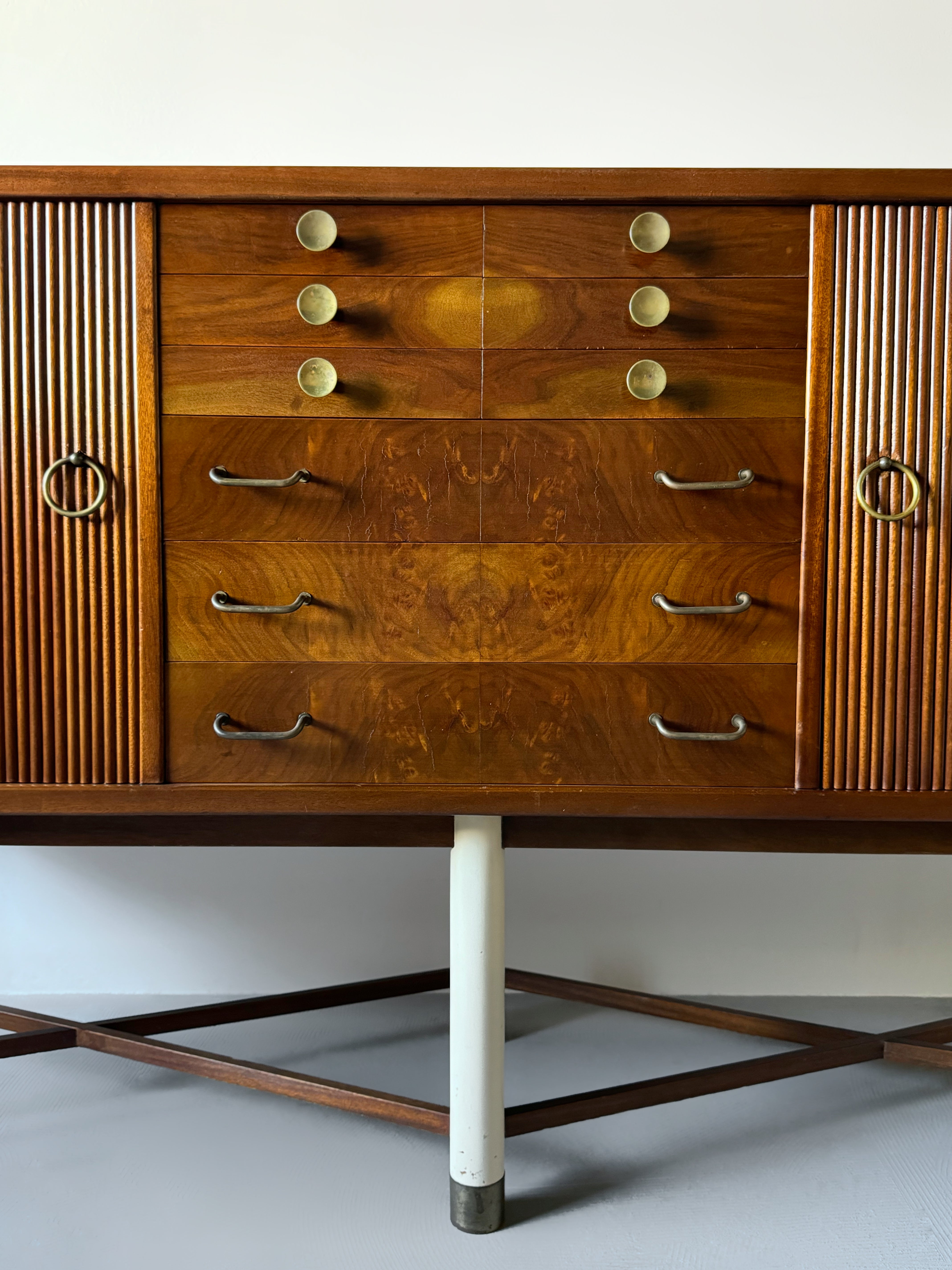 Danish cabinetmaker sideboard in walnut with brass handles