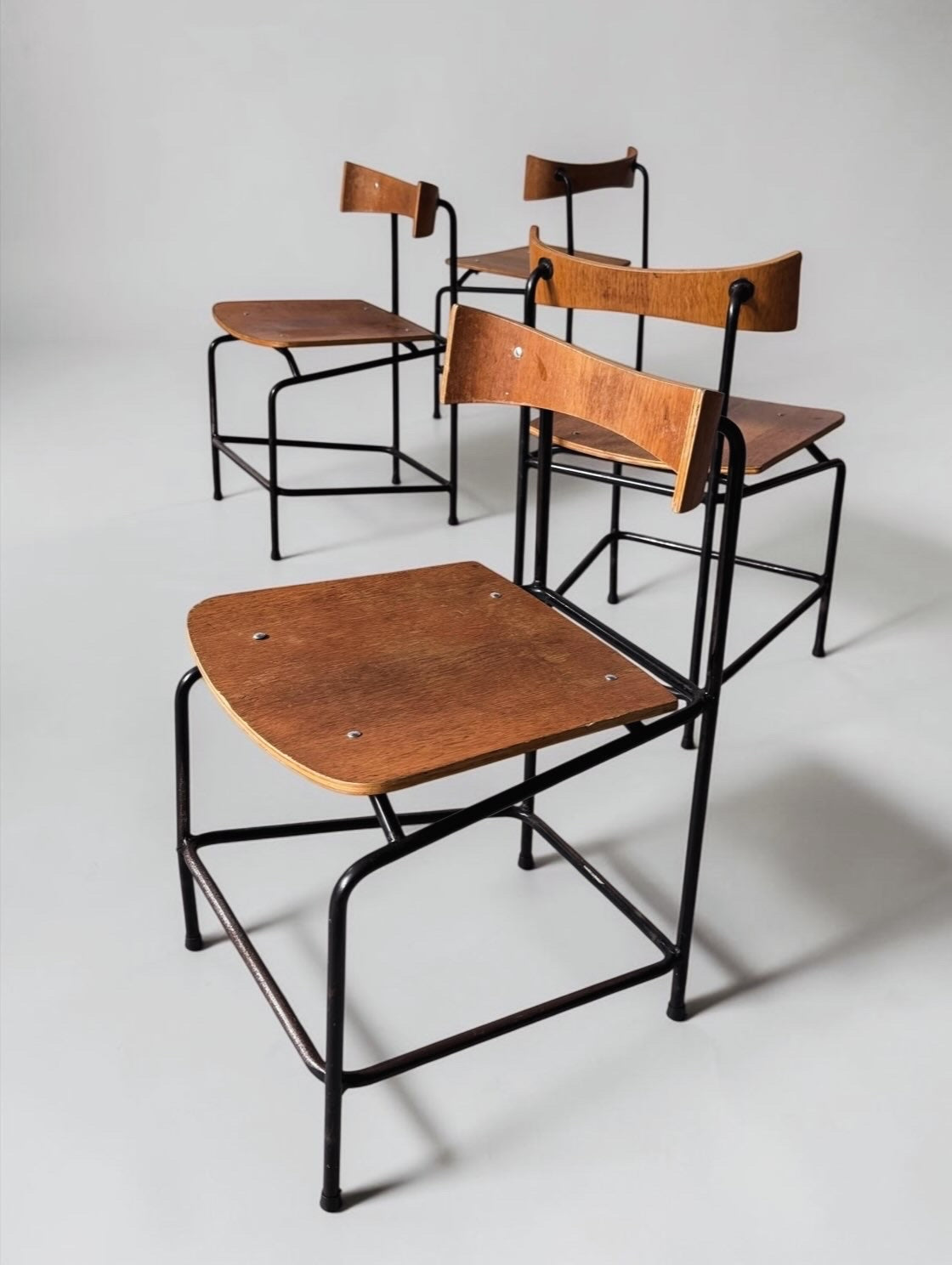 Set of Dining Chairs by Jacques Seeuws for Swan Deinze, Belgium, 1959