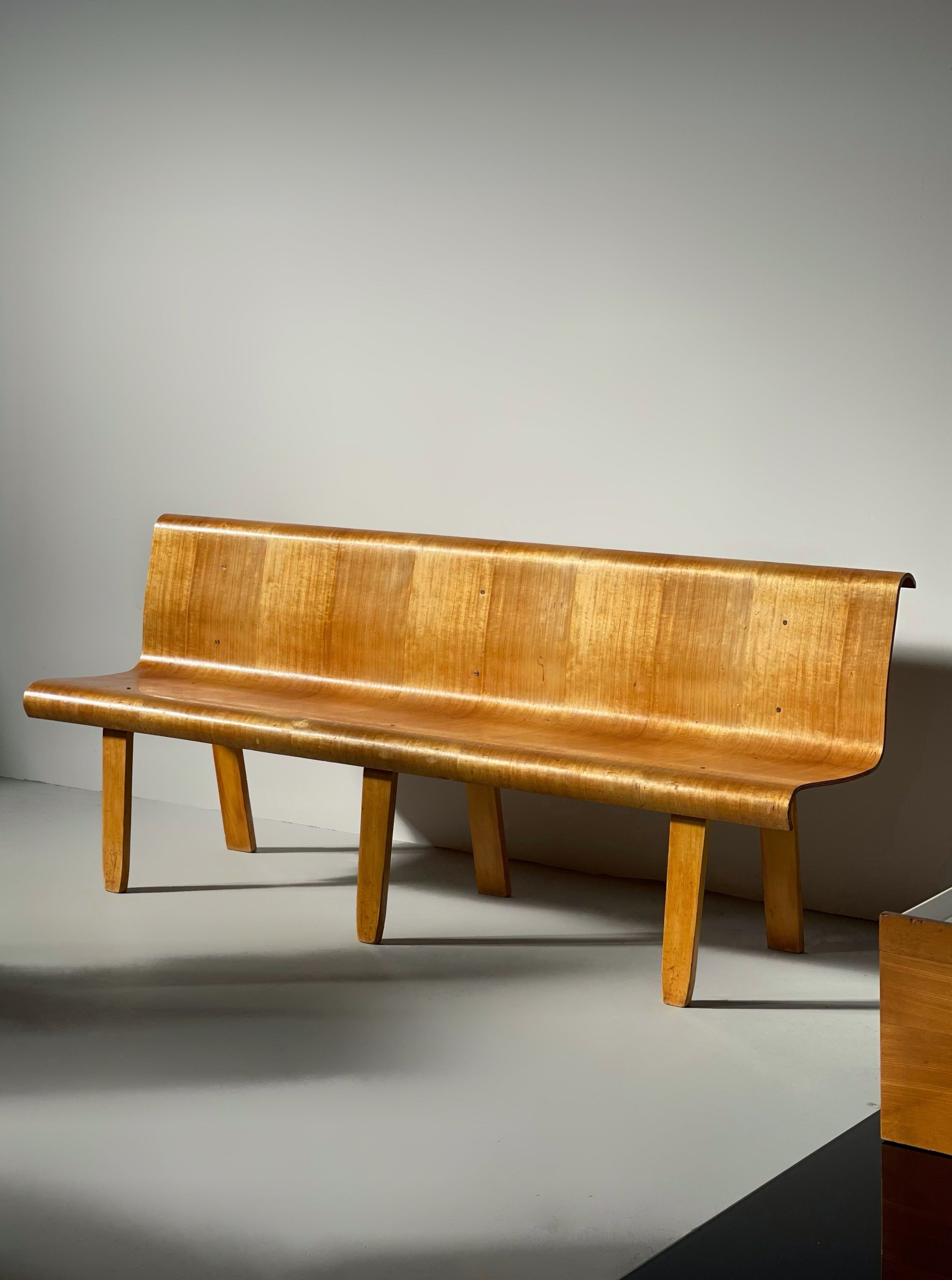 Rare Plywood Bench by Architect Mart Stam, 1940s　　　　　