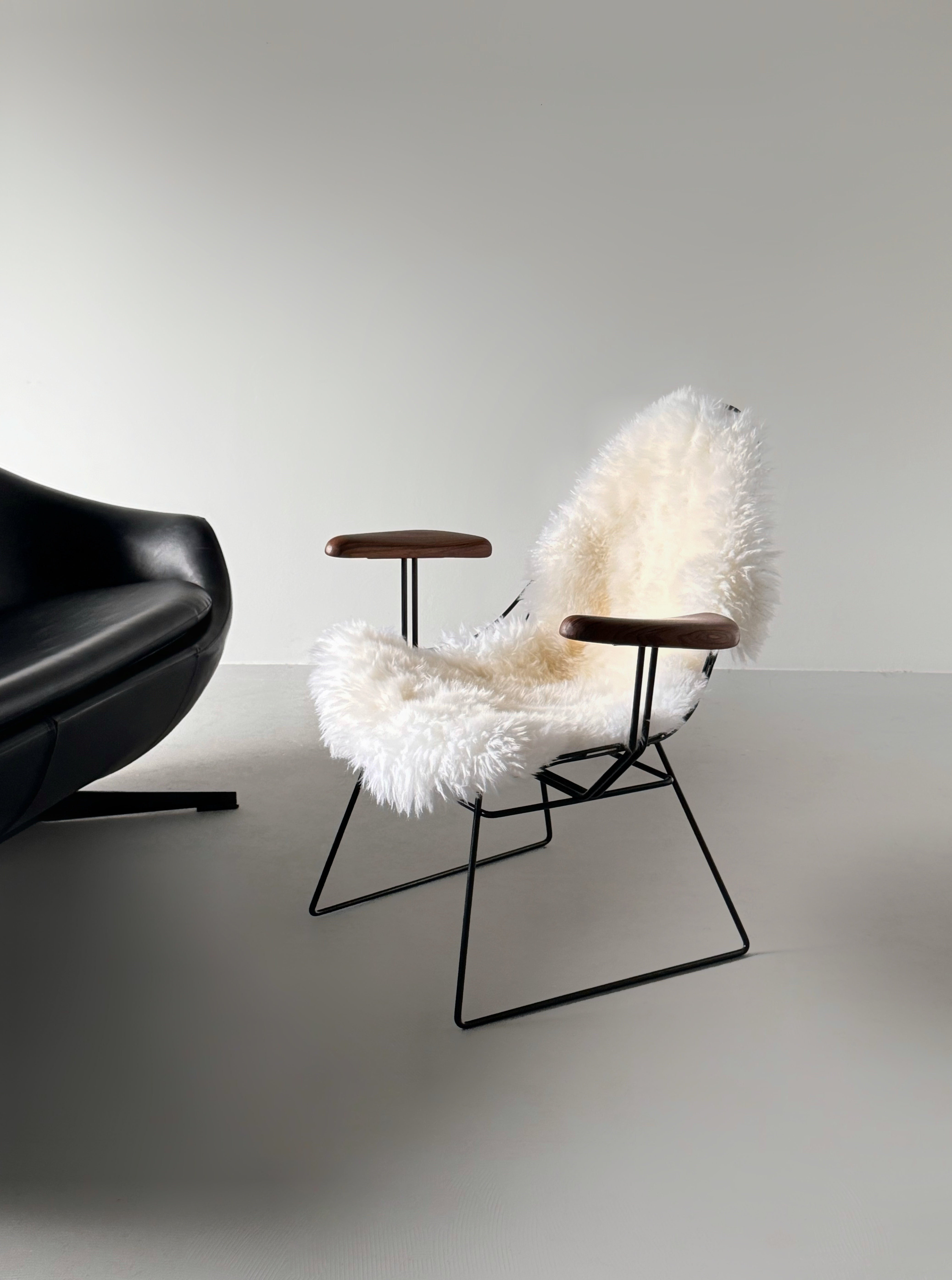 Wire leaf pattern arm chair by Cees Braakman and A. Dekker