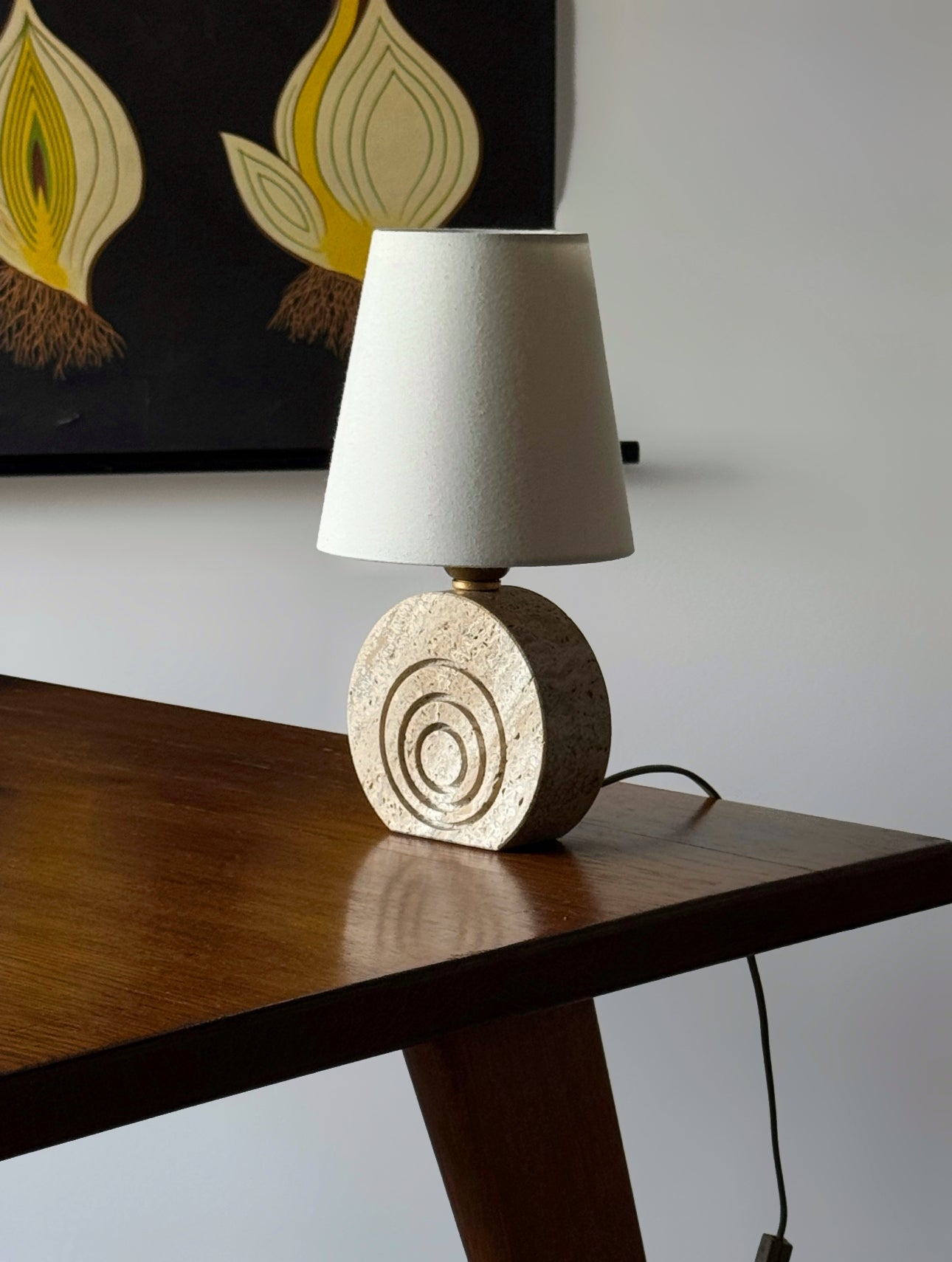 Travertine table lamp by Fratelli Mannelli, Italy 1970's