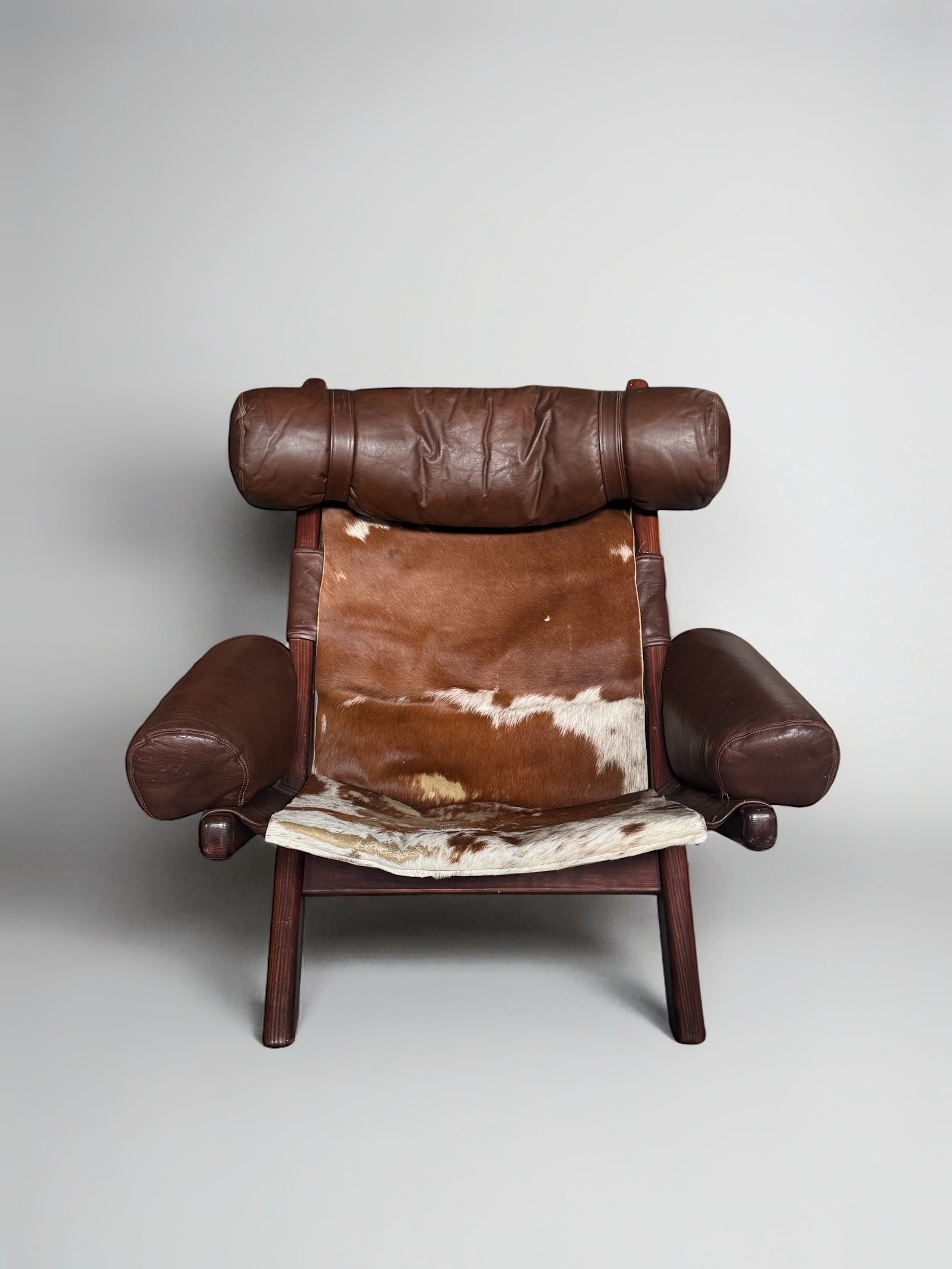 Swedish Cow Hide Armchair from Arne Norell AB, 1960