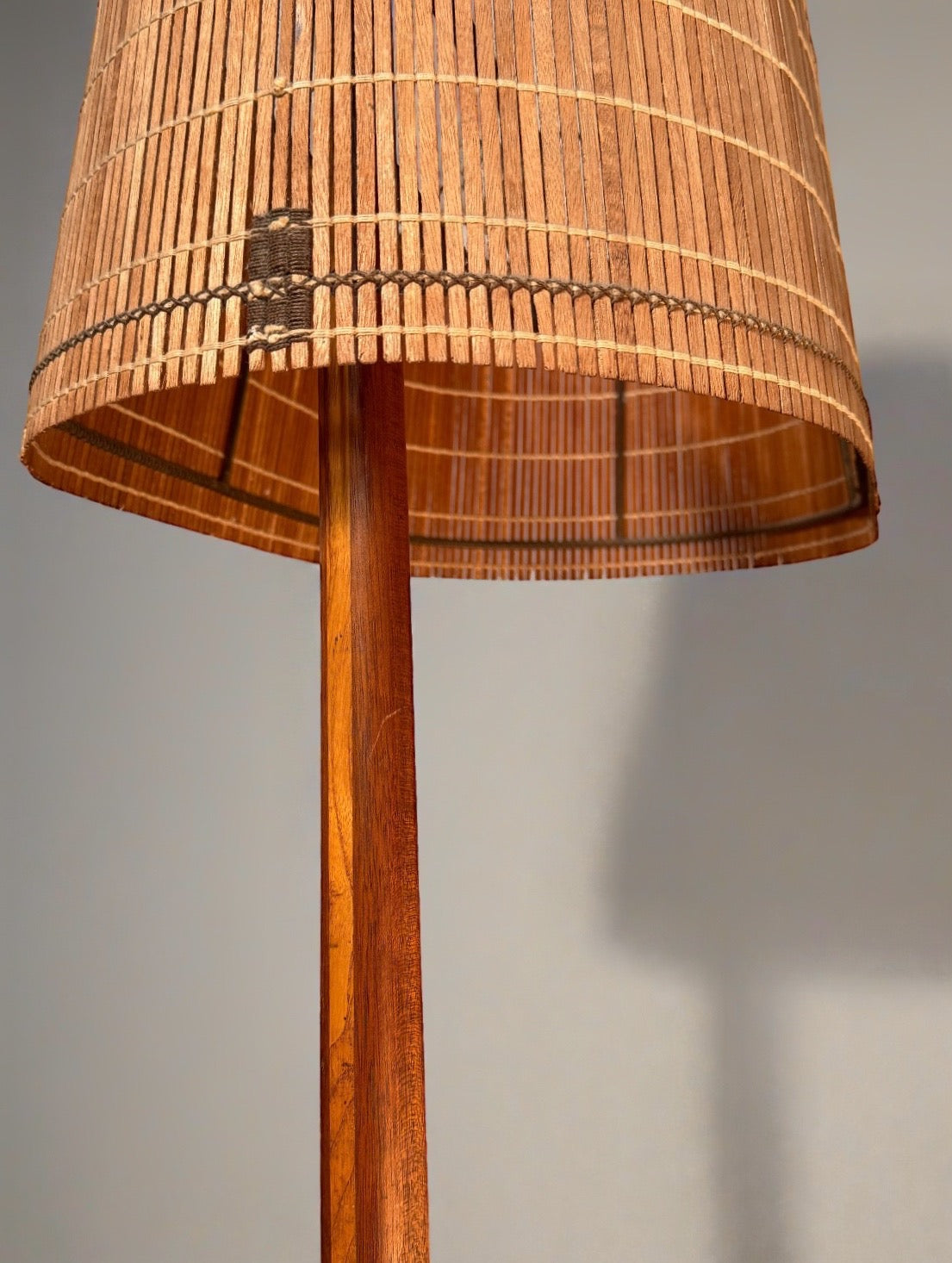 Tripod Floor Lamp with Shelf, France 1960s