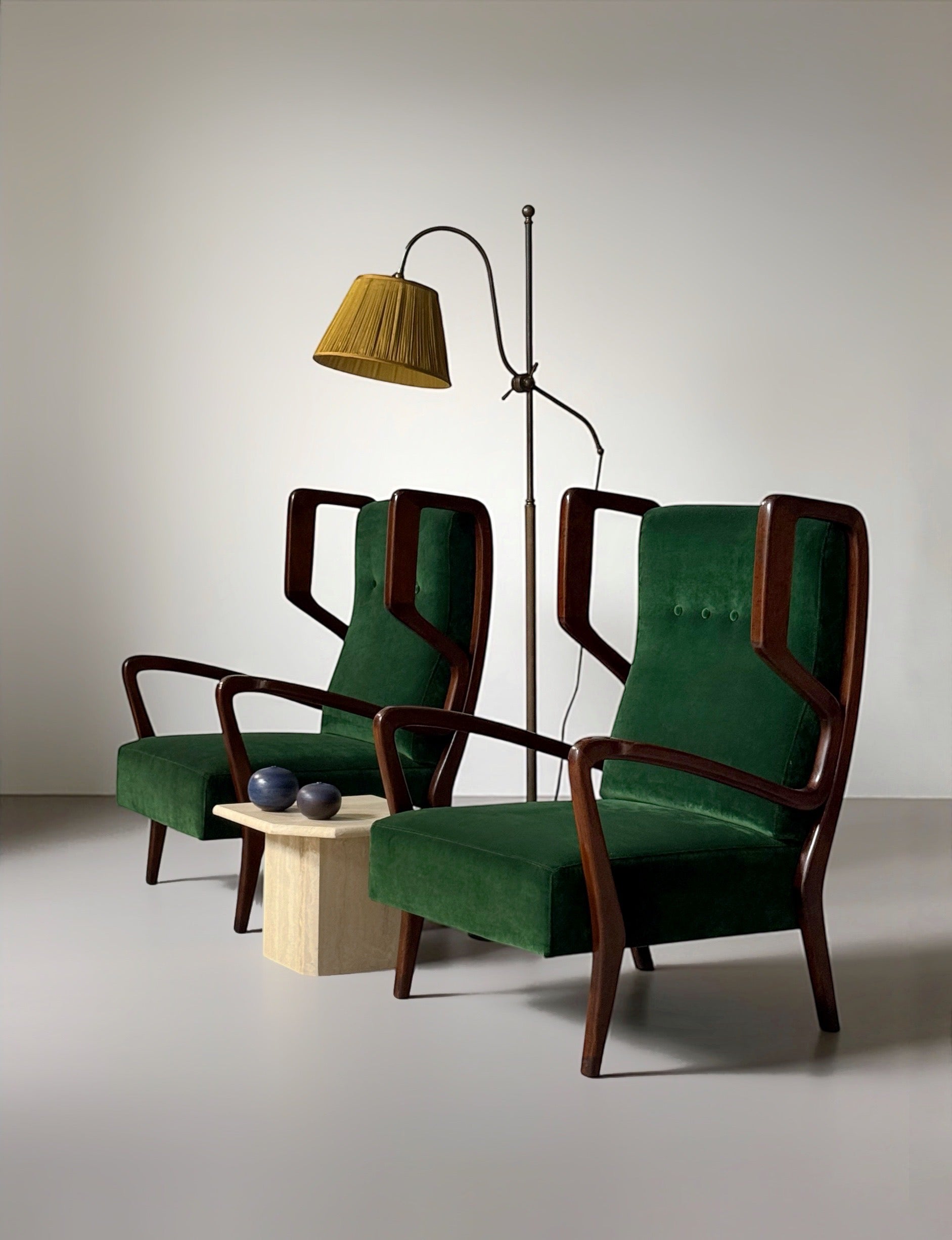 Wingback Armchairs By Orlando Orlandi, Italy 1950'