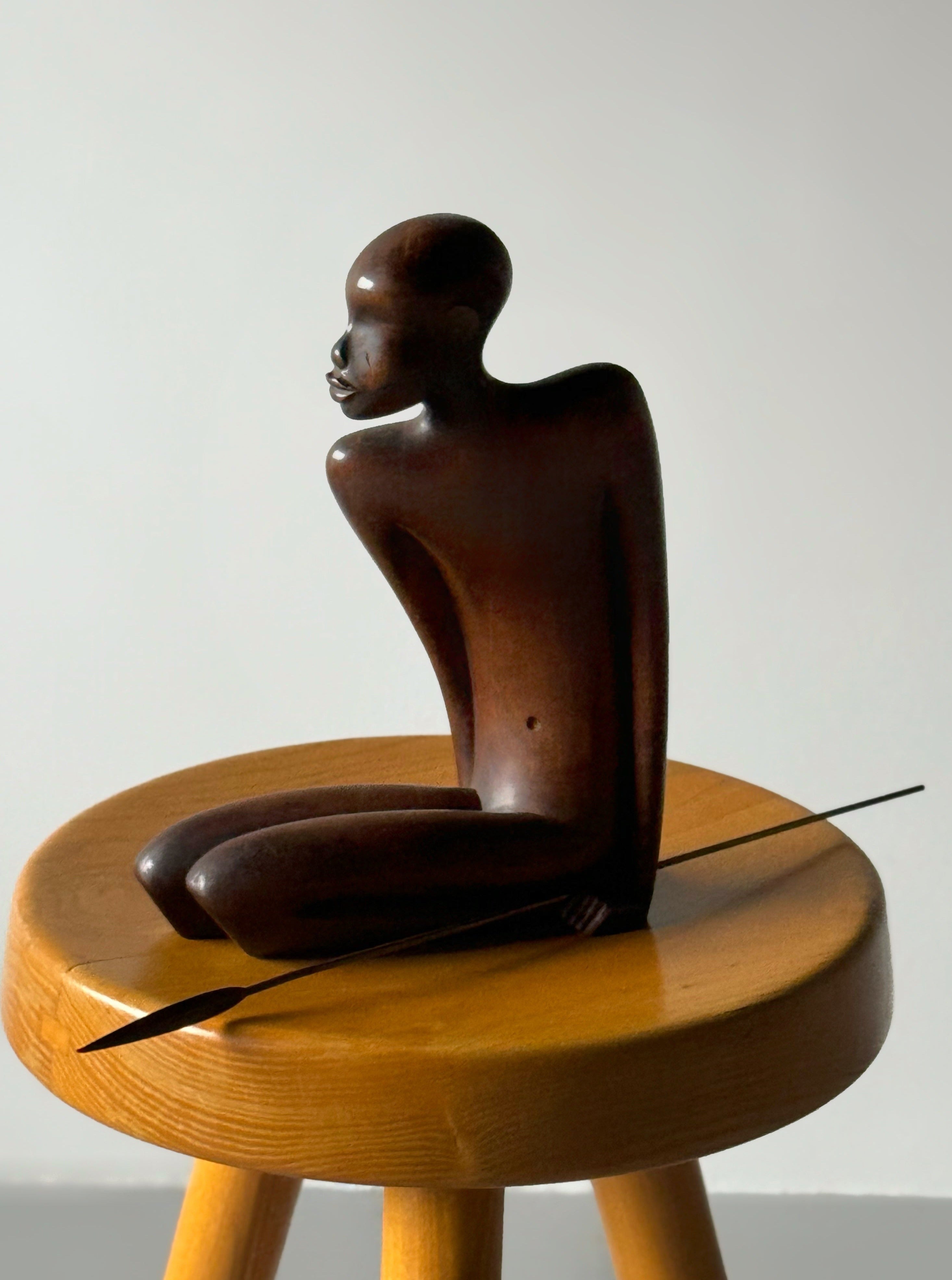 African Hunter Sculpture Designed by Karl Hagenauer