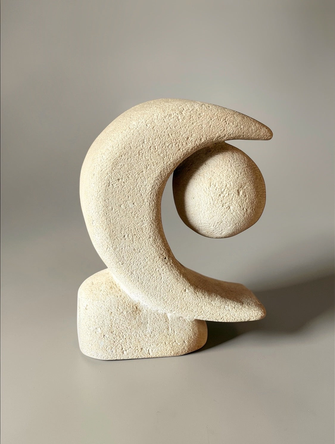 Carved Stone Lamp By Pierre Albert Tormost, 1960s　