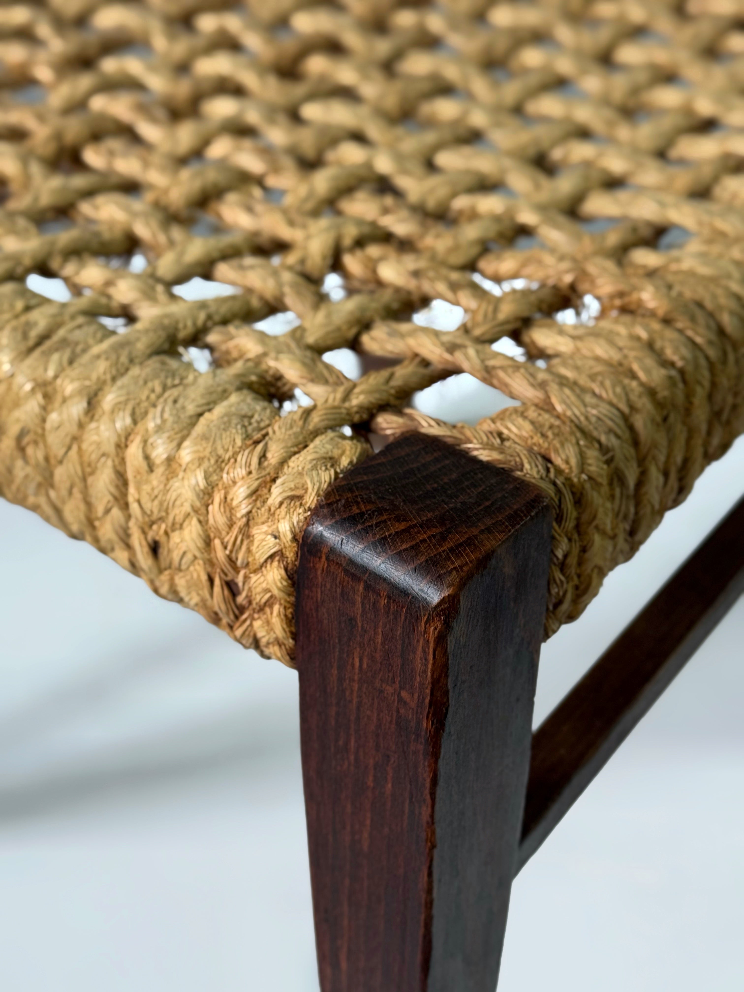Rope Dining Chair by Adrien Audoux & Frida Minet for Vibo Vesoul France 1960s　