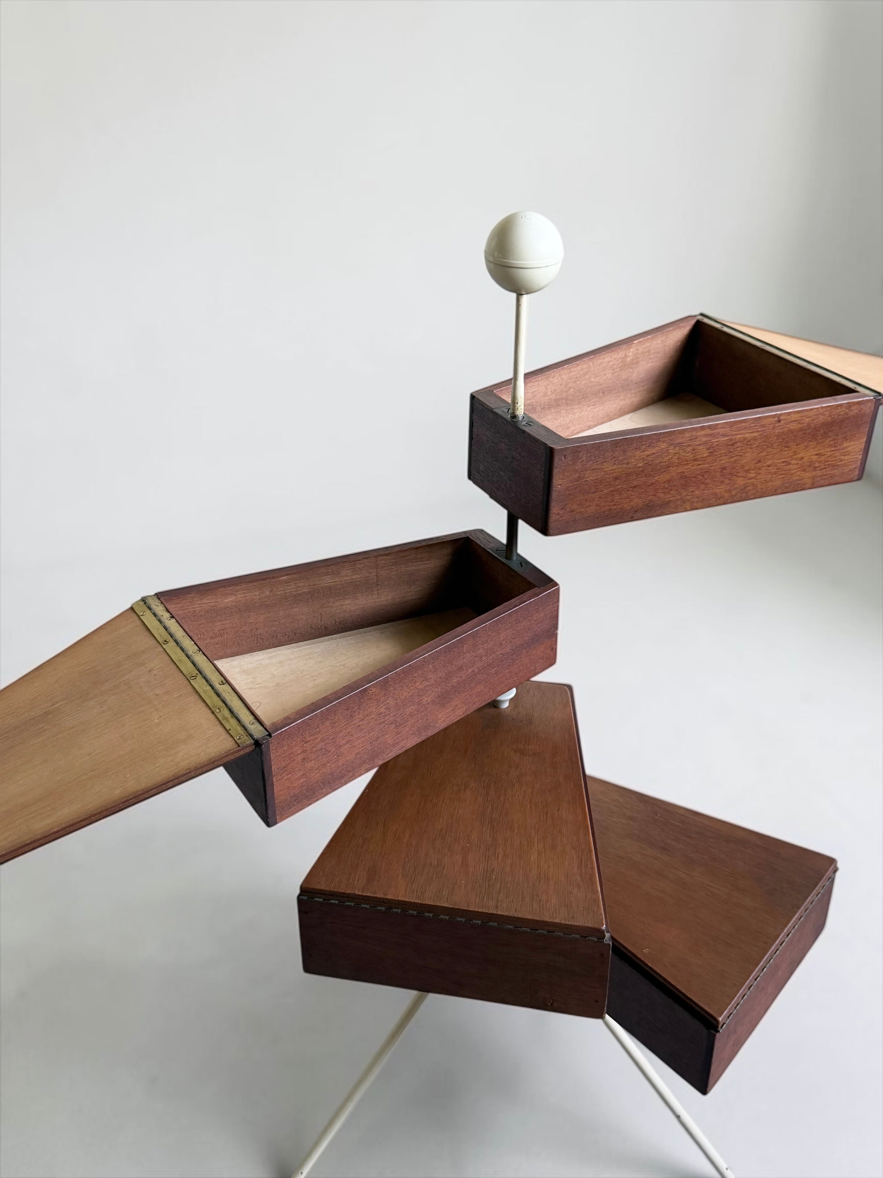 Swivel Sewing Box on Tripod Stand, Belgium 1950s　