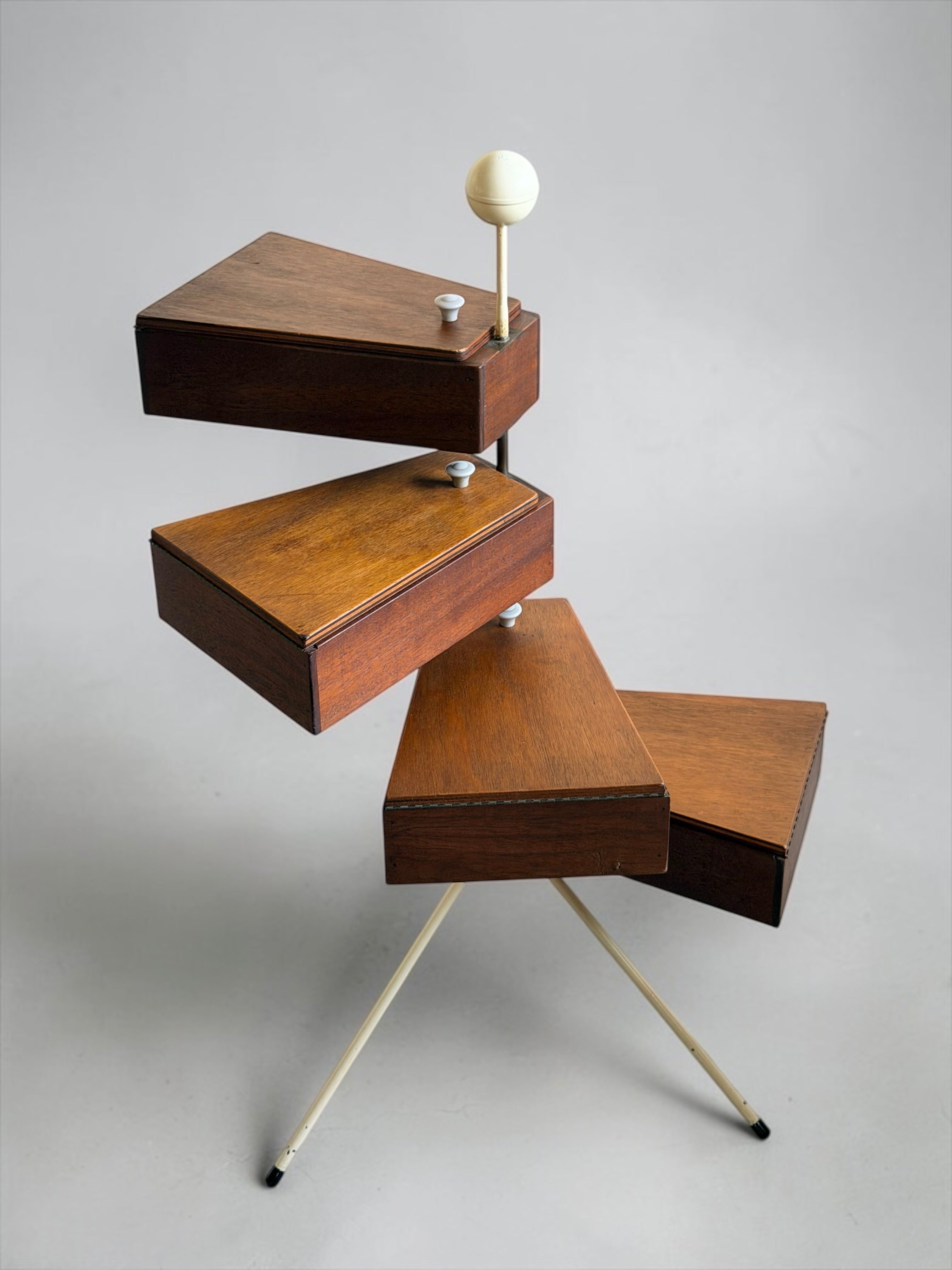 Swivel Sewing Box on Tripod Stand, Belgium 1950s　