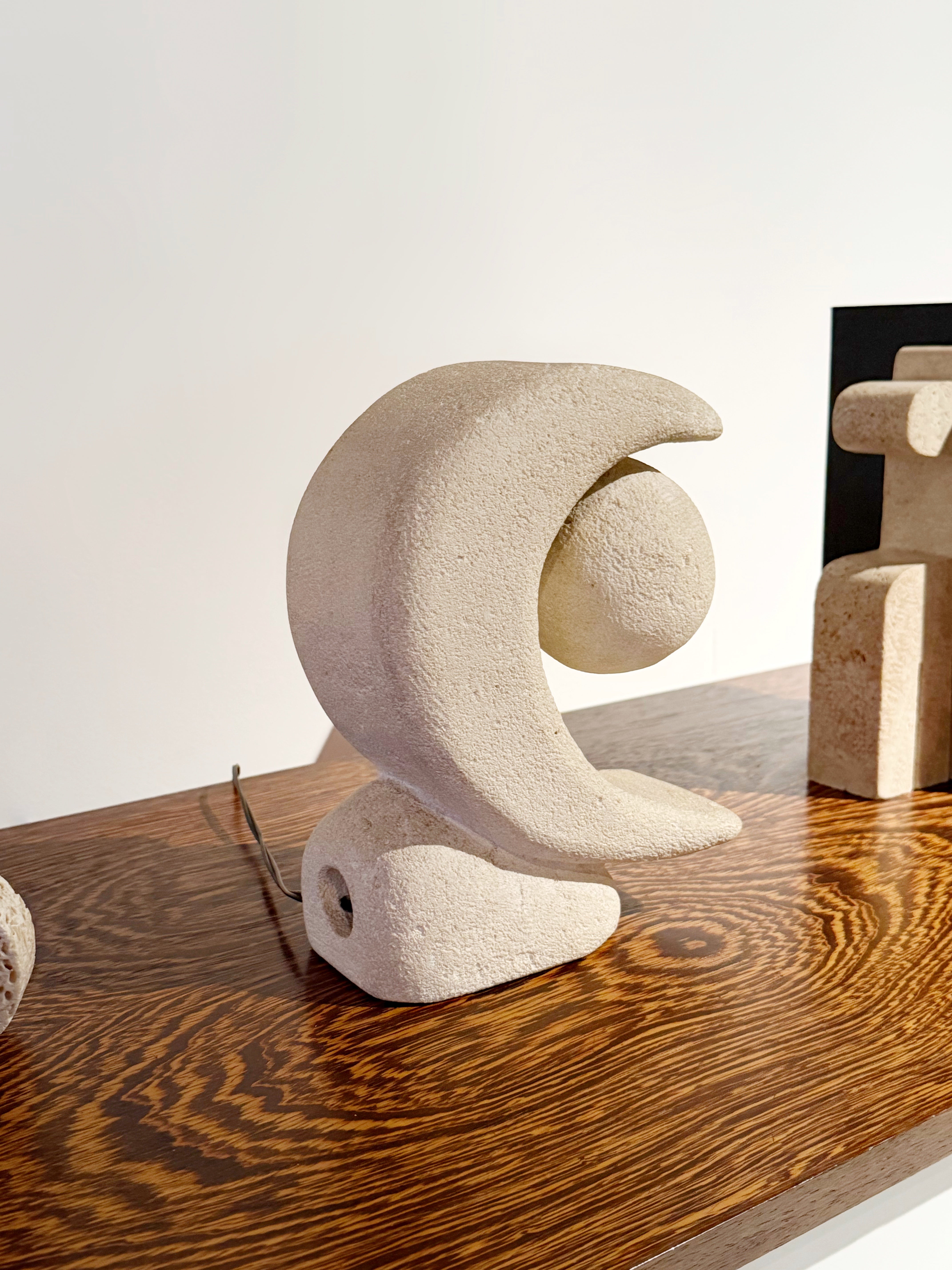 Carved Stone Lamp By Pierre Albert Tormost, 1960s　
