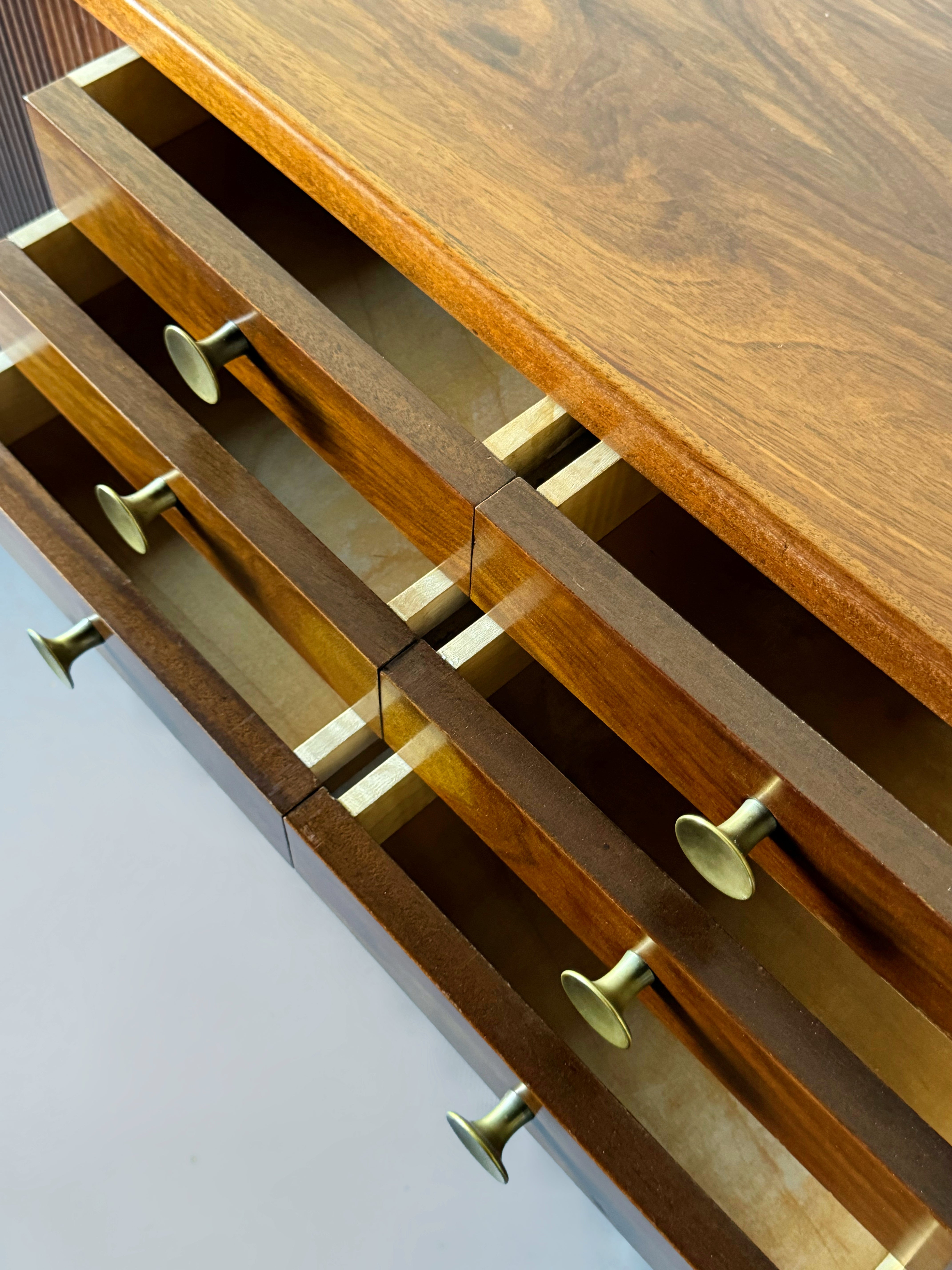 Danish cabinetmaker sideboard in walnut with brass handles