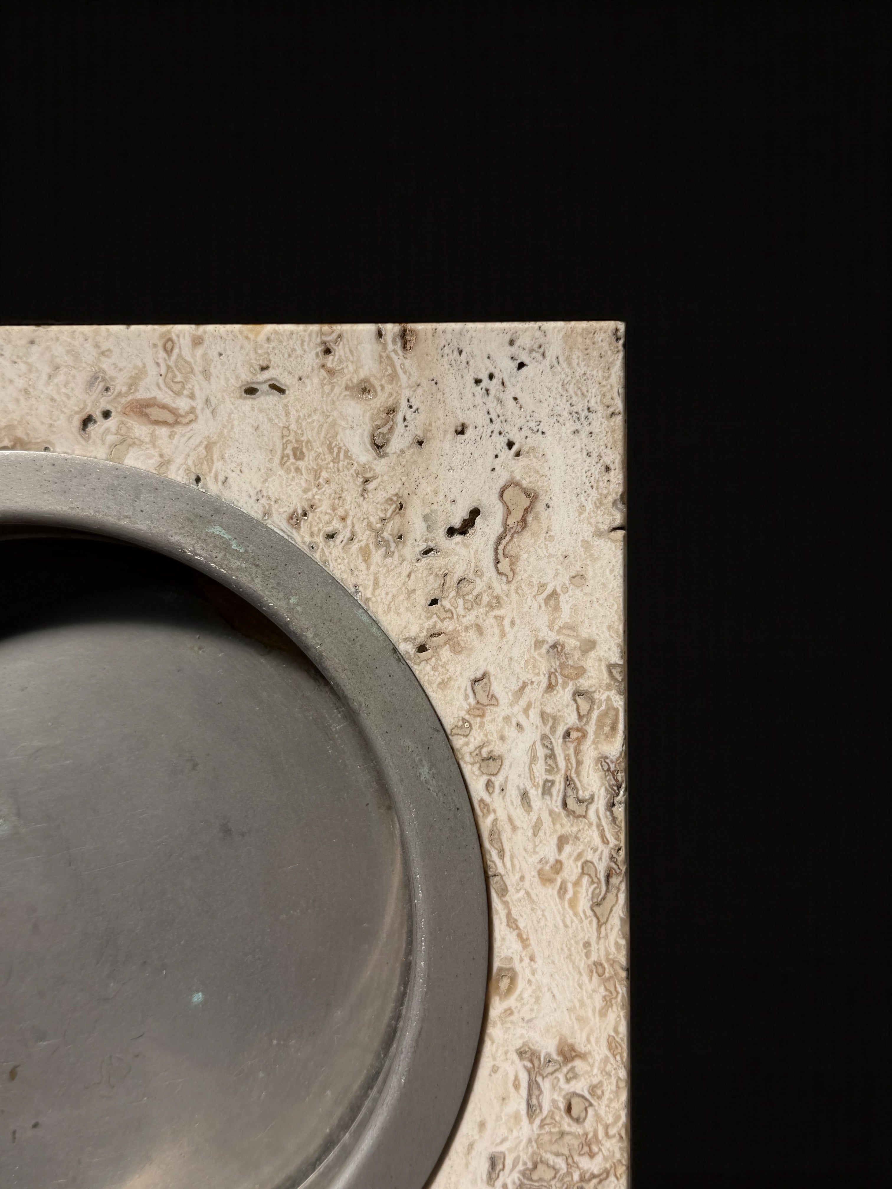 Midcentury Travertine Ashtray or Vide-Poche by Fratelli Mannelli, Italy 1970s