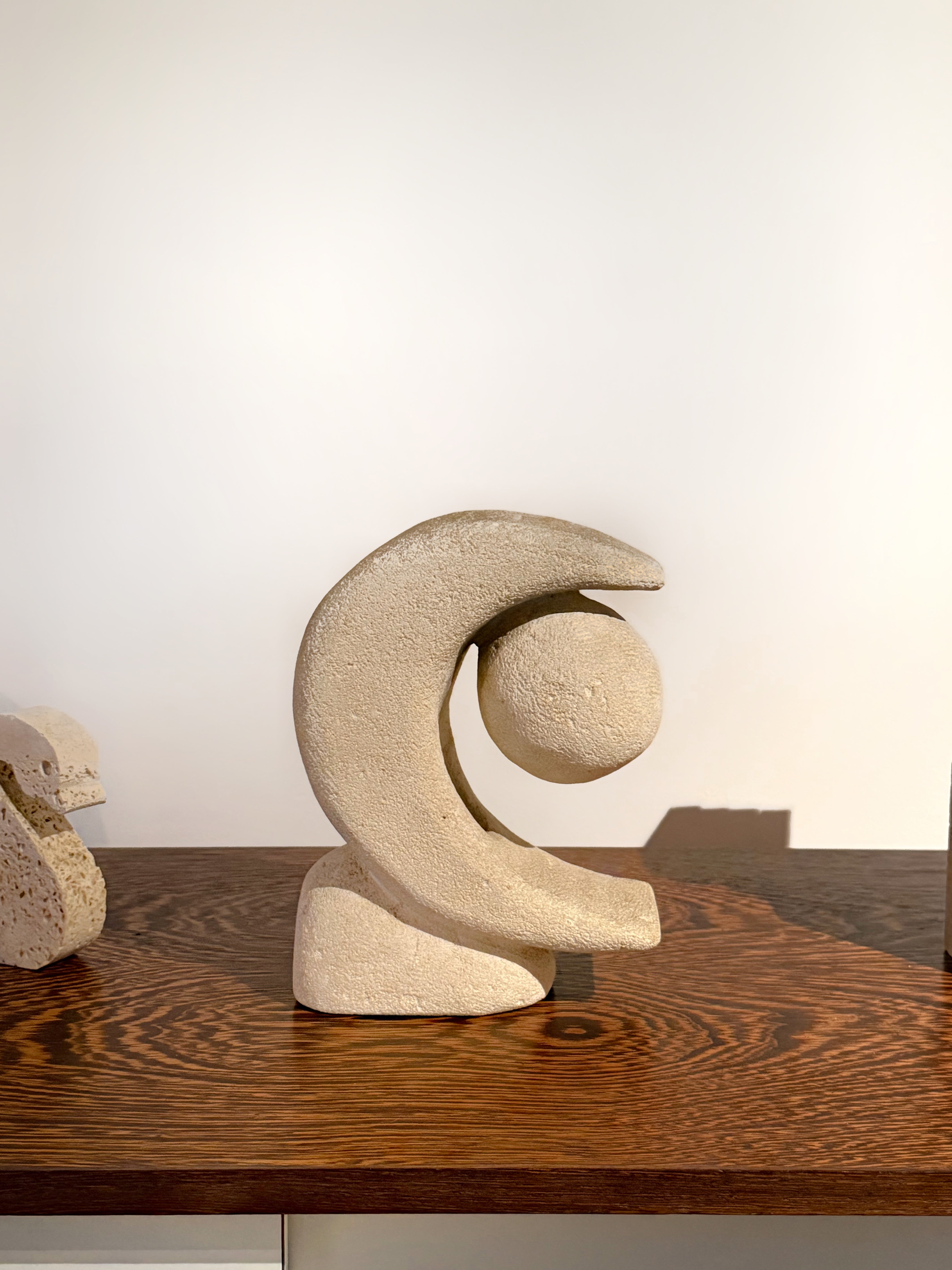 Carved Stone Lamp By Pierre Albert Tormost, 1960s　
