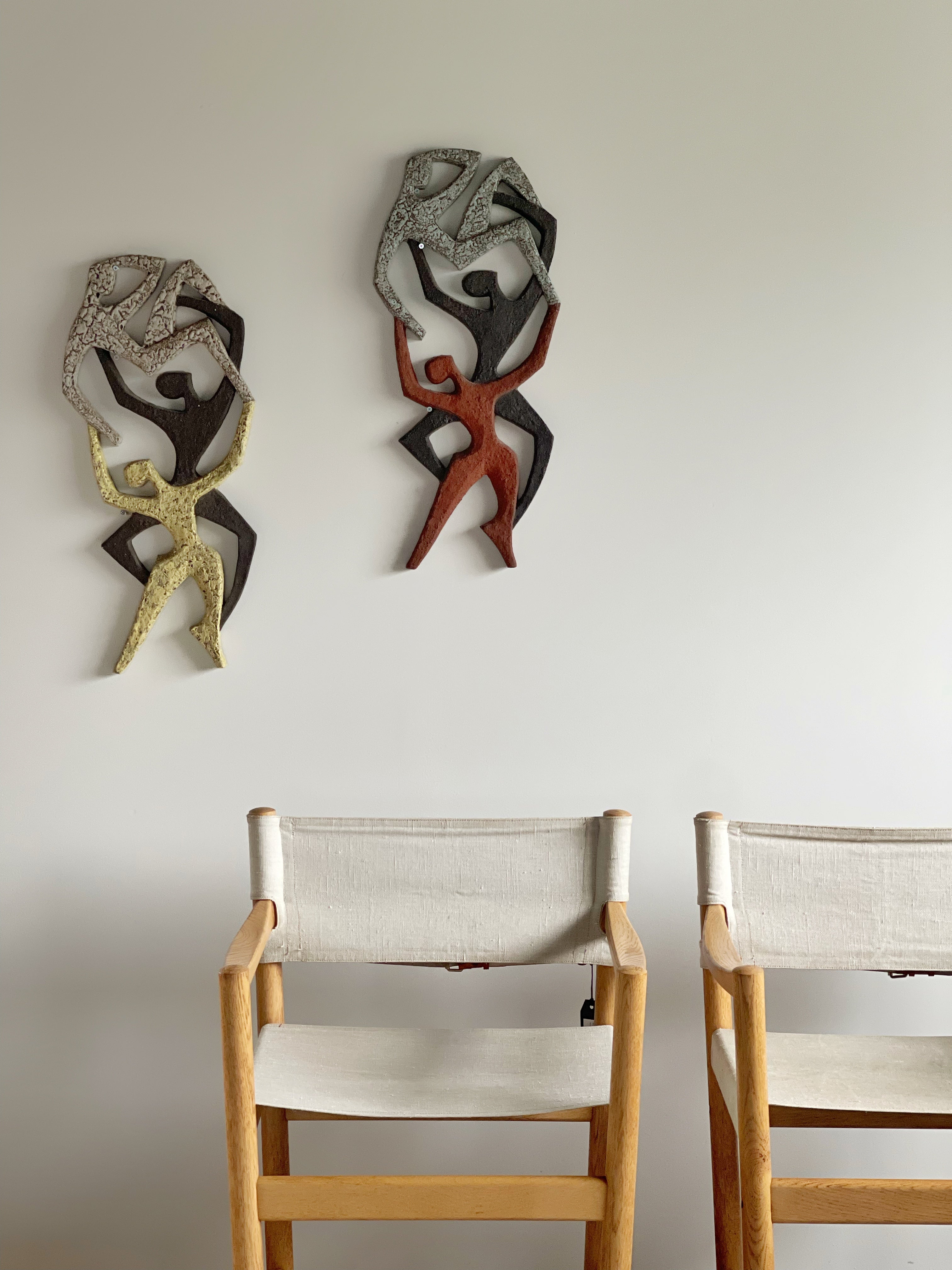 Pair of Wall sculptures by Joop Puntman for AMHA, 1960s
