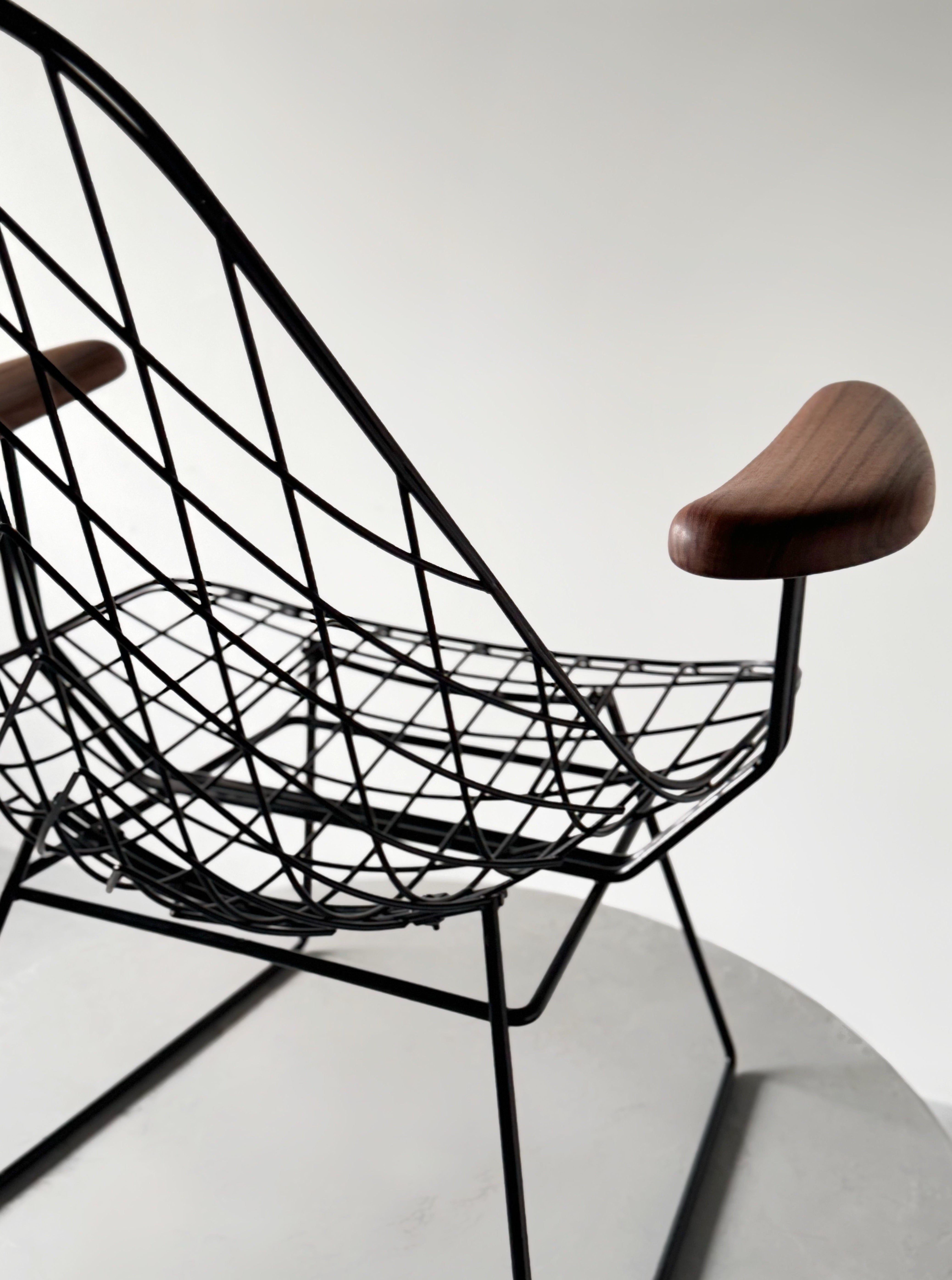 Wire leaf pattern arm chair by Cees Braakman and A. Dekker