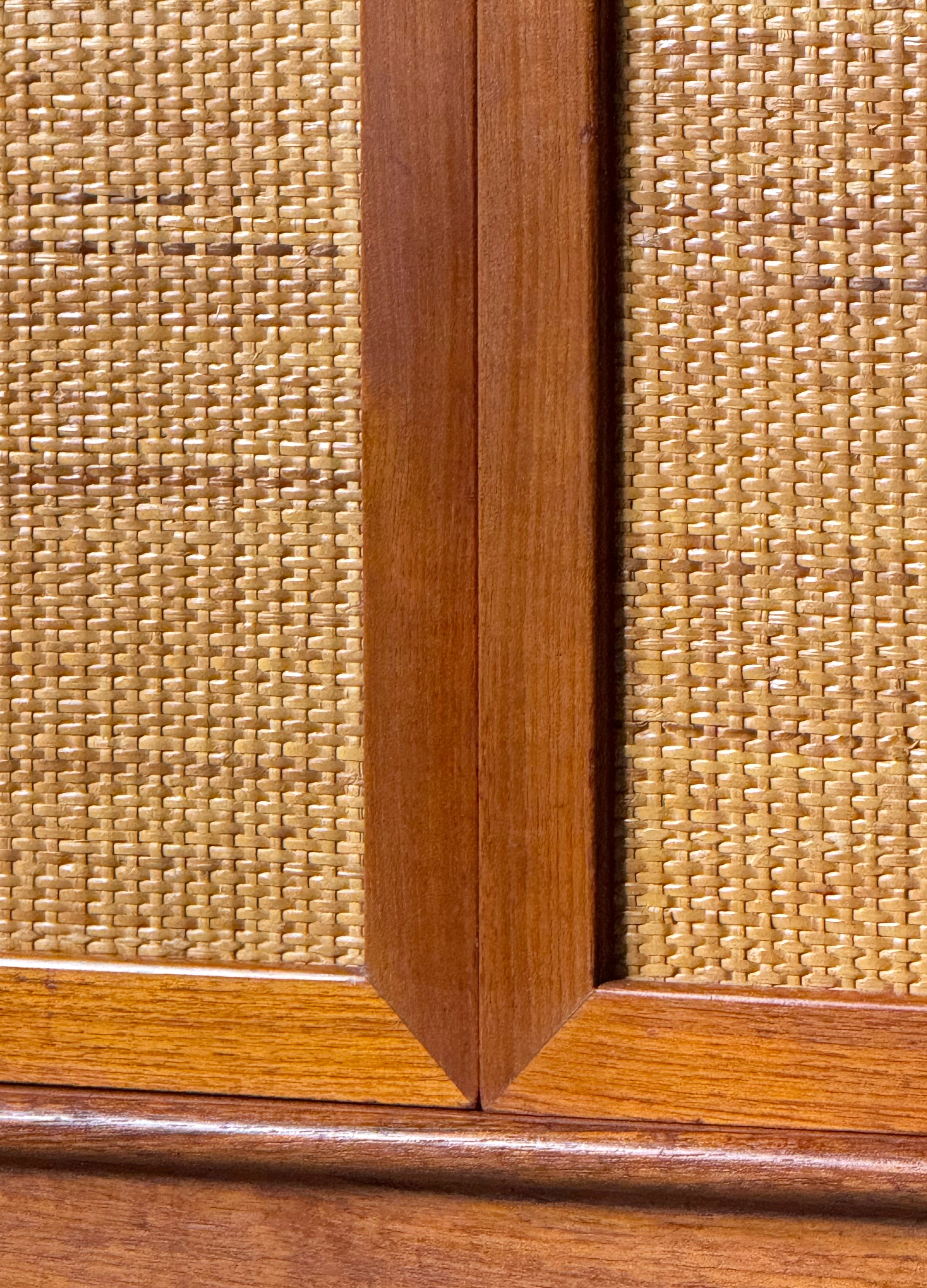 Teak and Rattan Sideboard by Alf Svensson for Bjästa Mobelfabrik