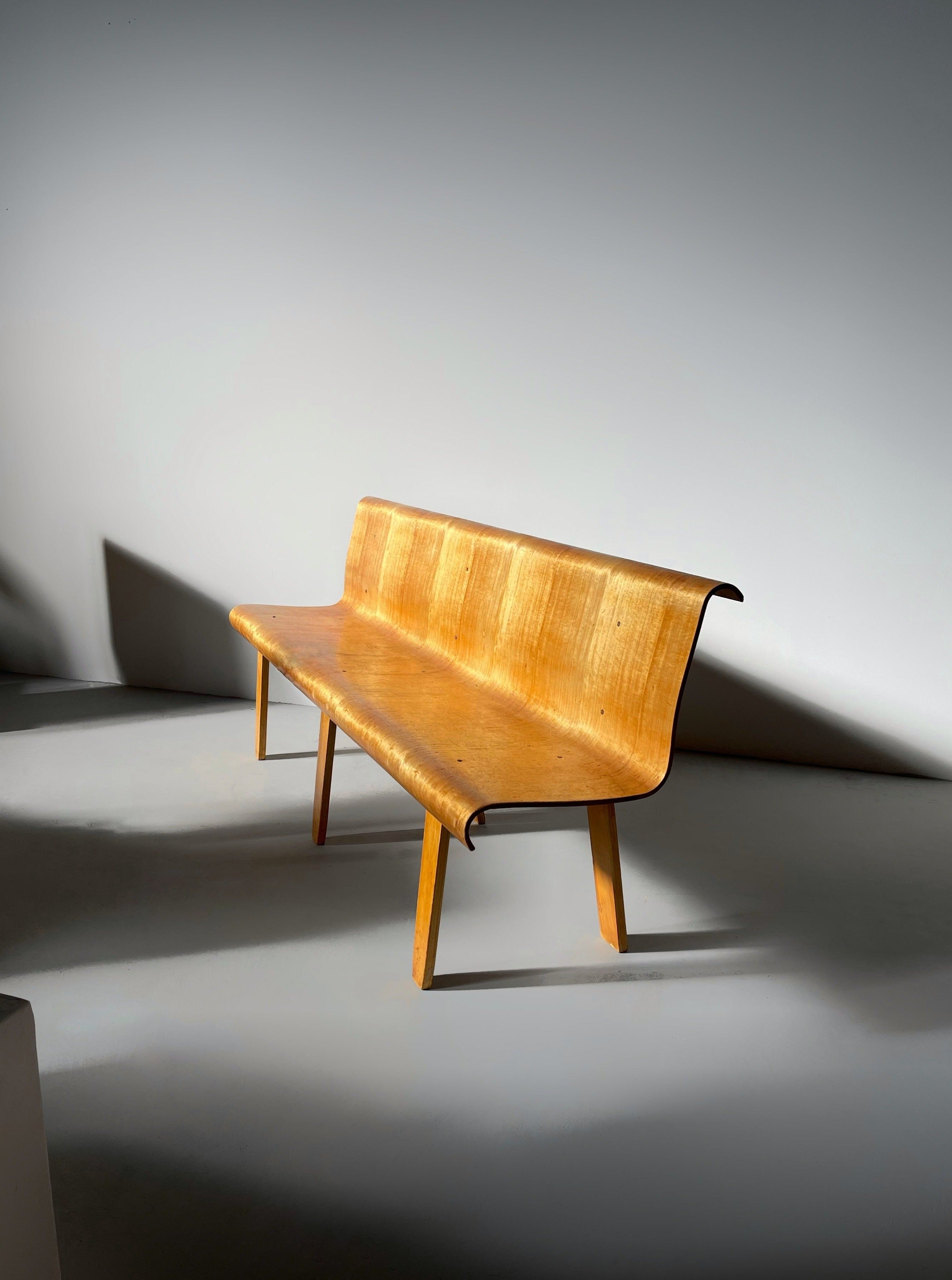 Rare Plywood Bench by Architect Mart Stam, 1940s