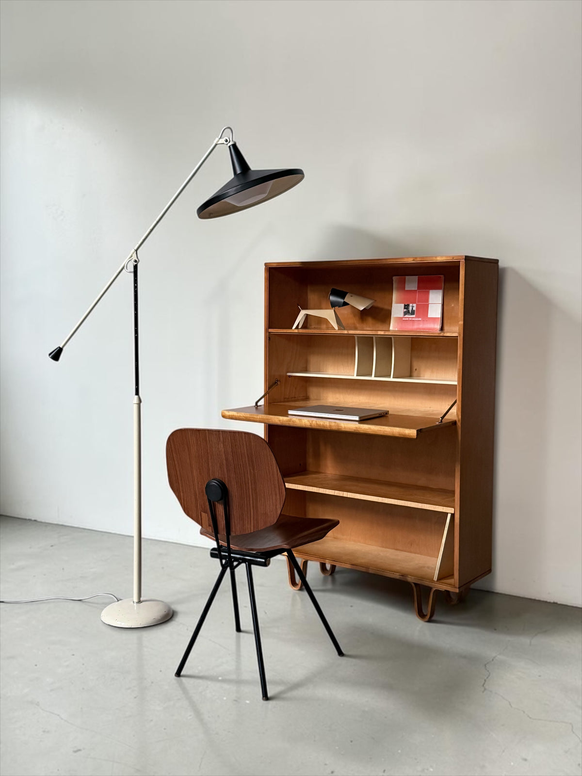 Panama Floor Lamp in Black by Wim Rietveld for Gispen, 1957