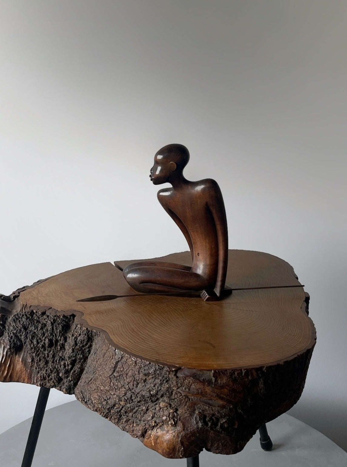 Vintage Primitive African - Style Hand Carved Wood Art
