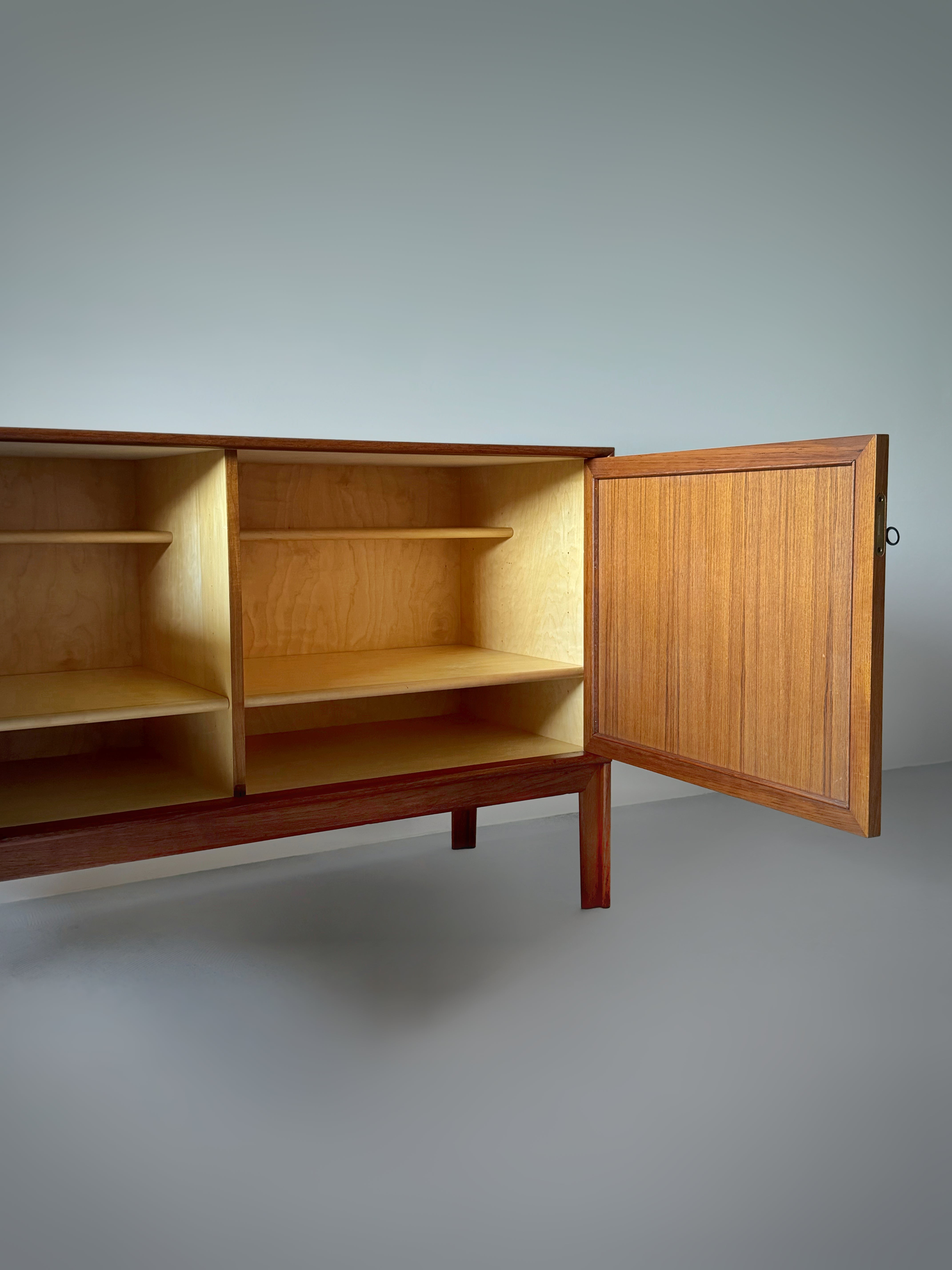 Teak and Rattan Sideboard by Alf Svensson for Bjästa Mobelfabrik