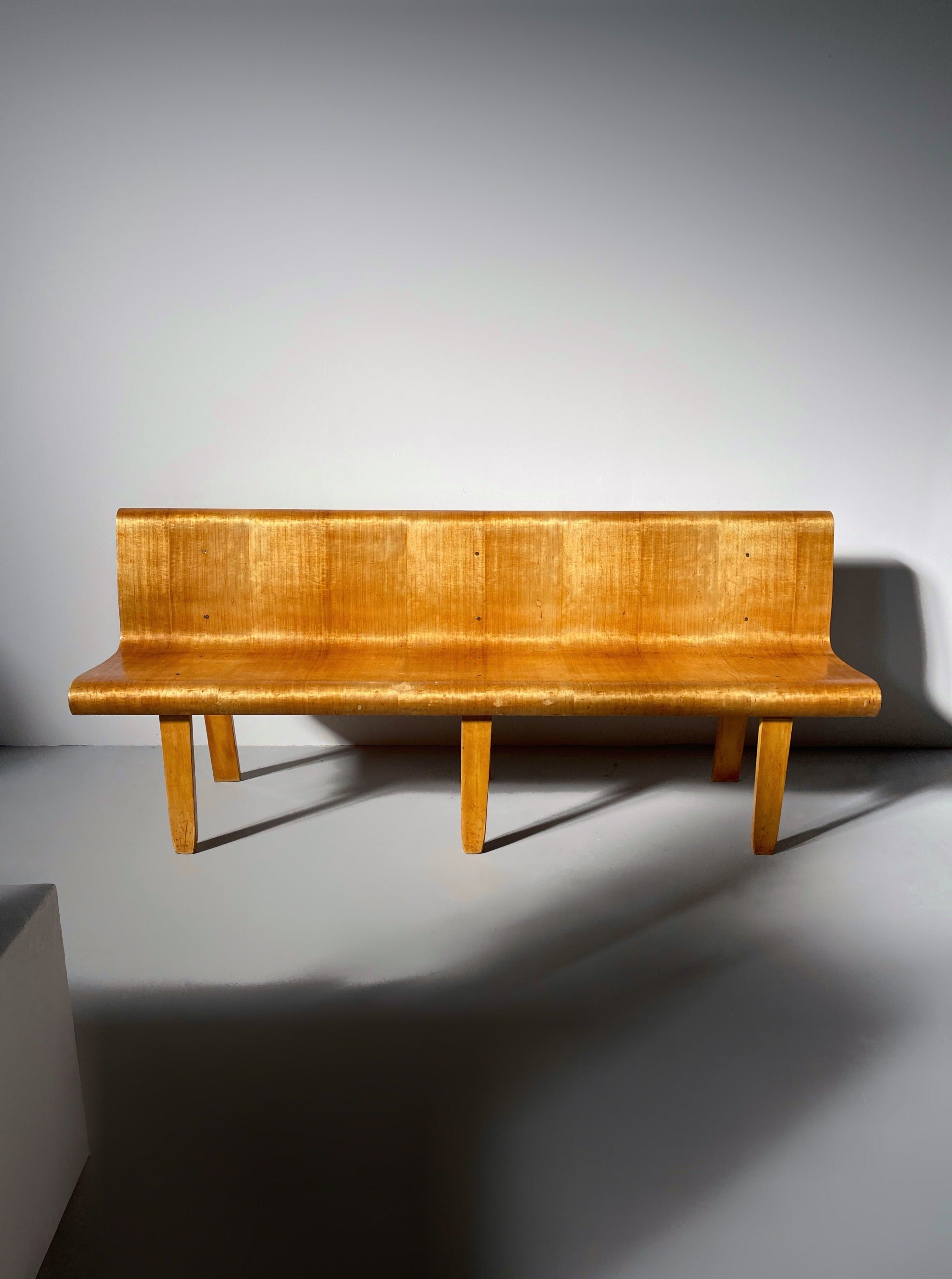 Rare Plywood Bench by Architect Mart Stam, 1940s　　　　　