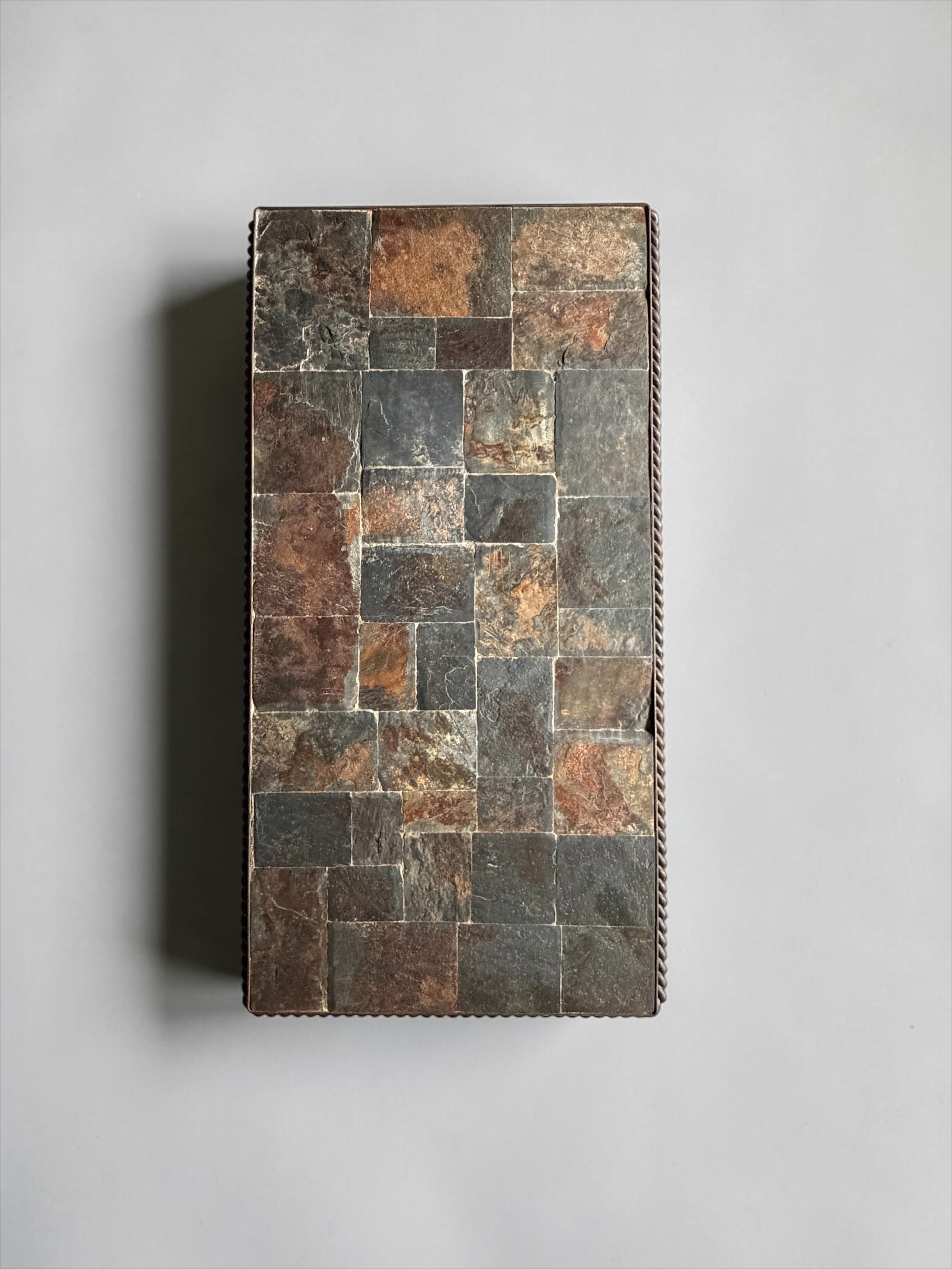Coffee Table with Slate Mosaic Top and Twisted Iron Base　