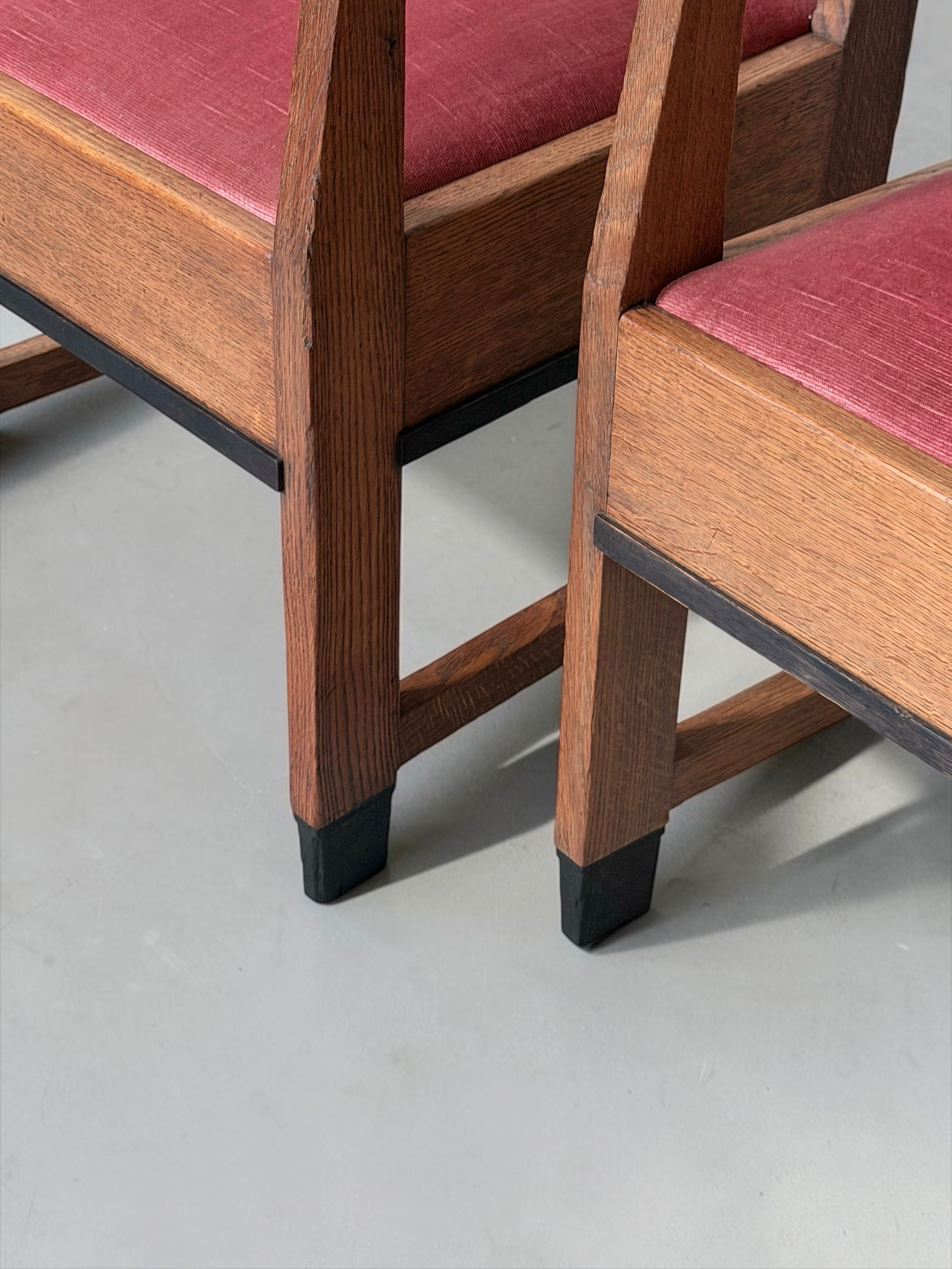 Haagse School armchairs by H. Fels for L.O.V. Oosterbeek, The Netherlands 1920s