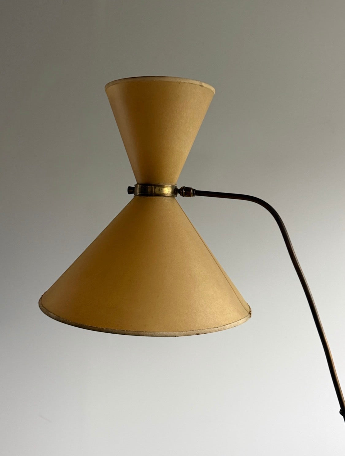 Maison Lunel Dual Conical Shade Floor Lamp, 1950s France