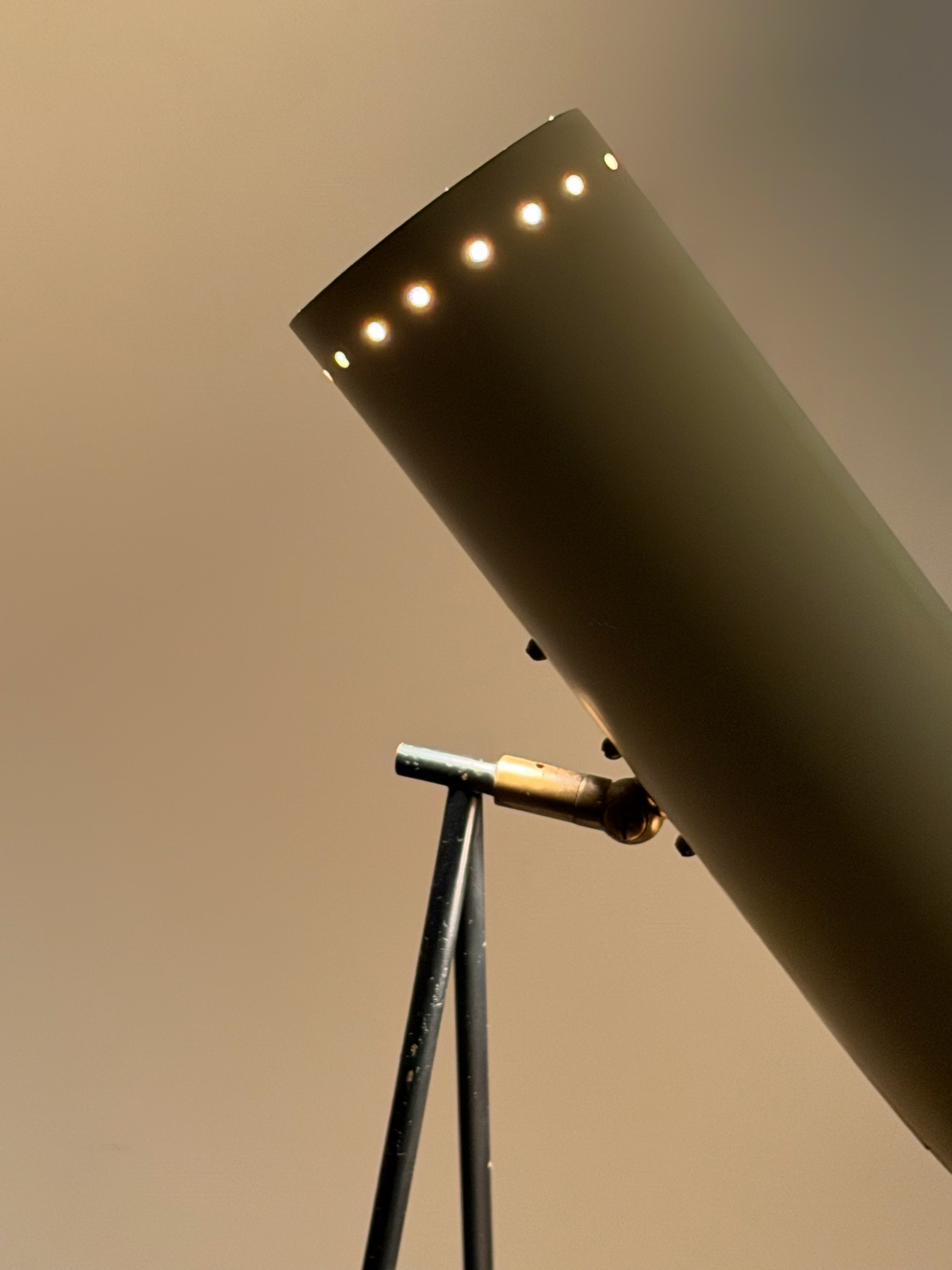 White and Brass Table Lamp 1950s Stilux Italy