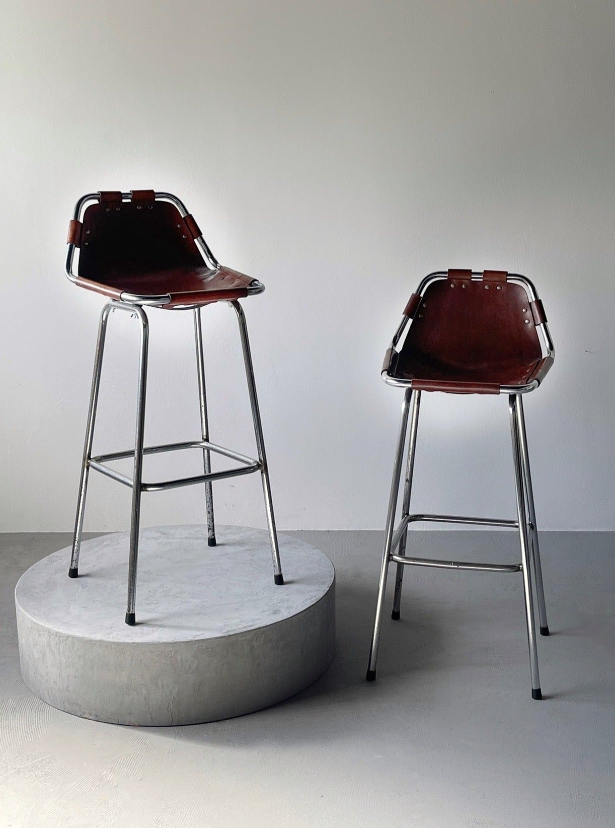 Les Arcs bar stool selected by Charlotte Perriand