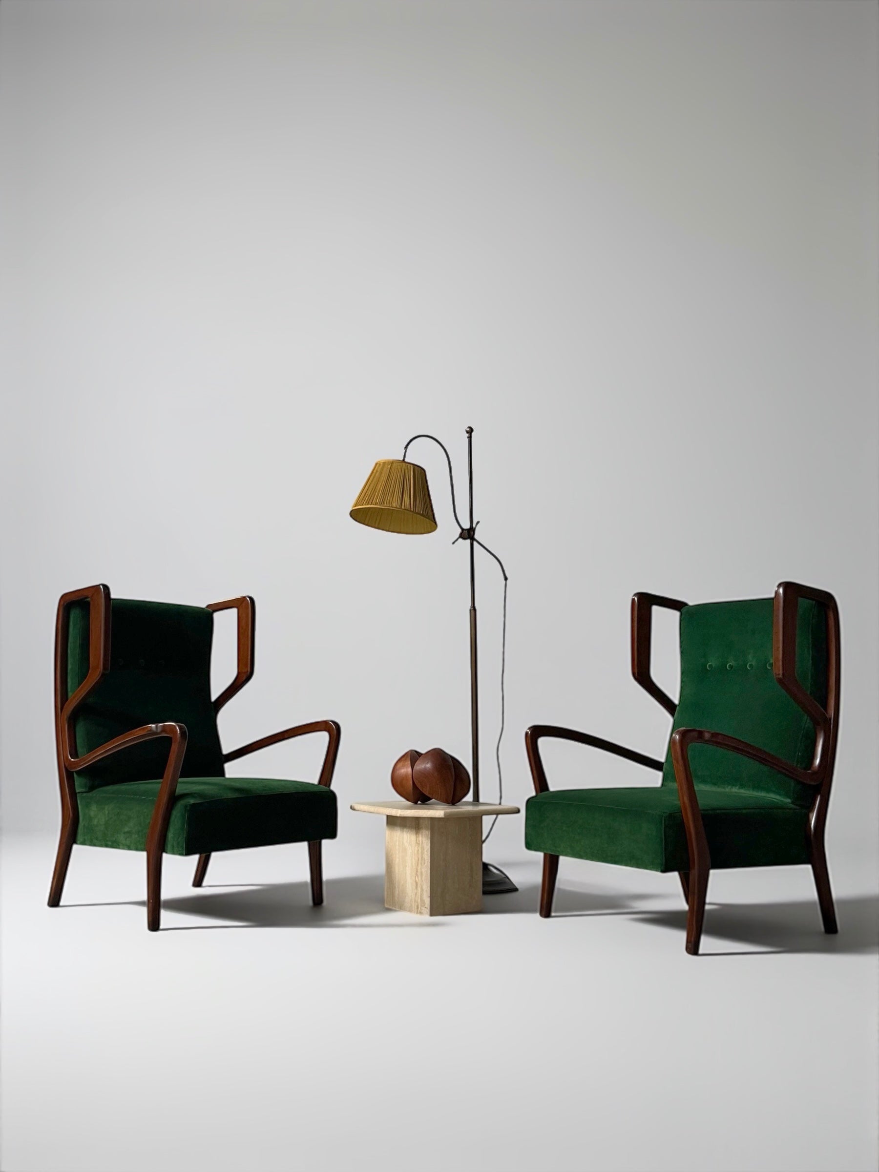 Wingback Armchairs By Orlando Orlandi, Italy 1950'