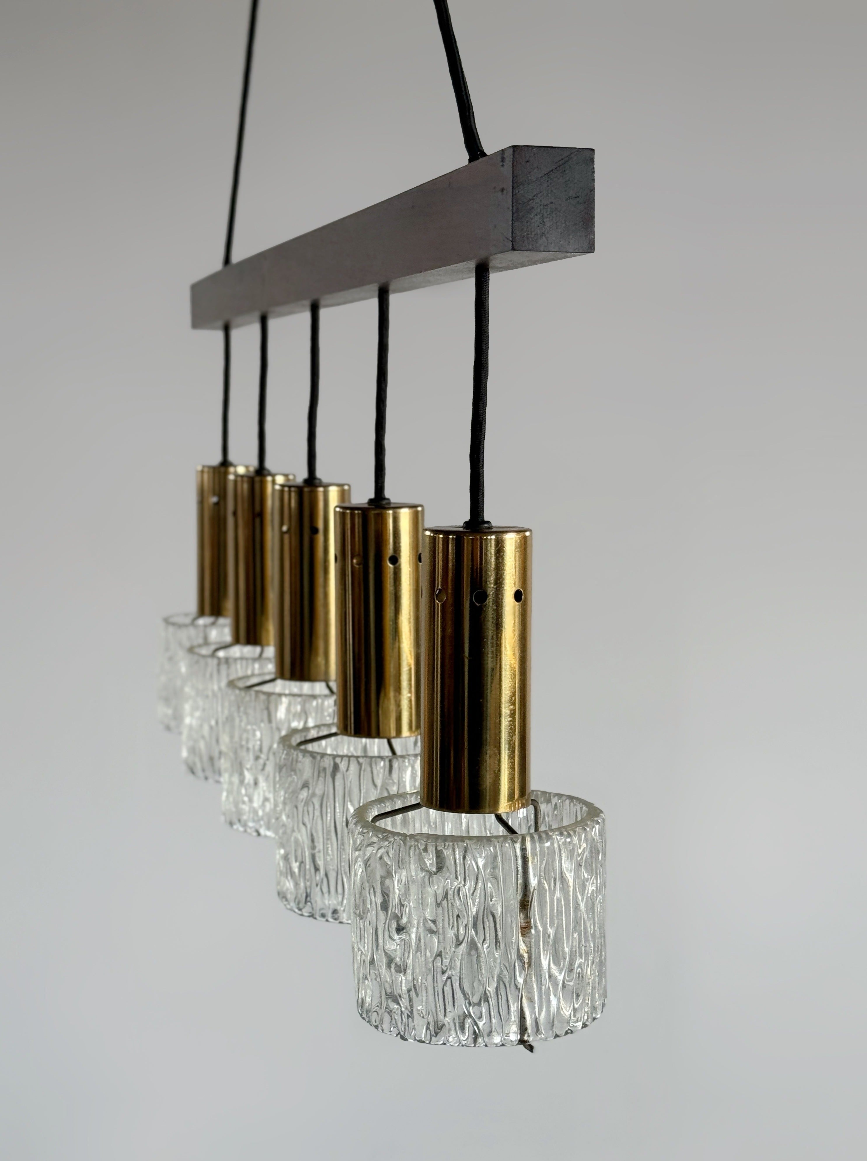 Carl Fagerlund Brass & Crystal Pendant Lamp