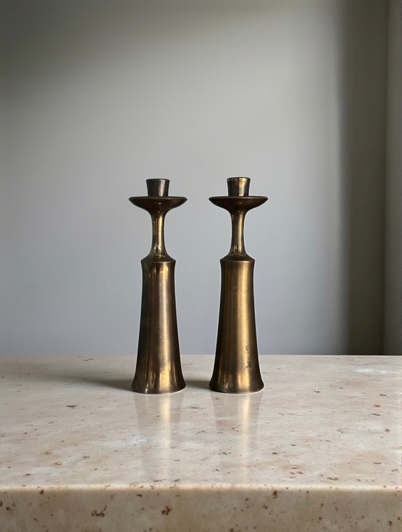 Danish Brass Candlesticks by Jens Harald Quistgaard for IHQ, 1960s, Set of 2　