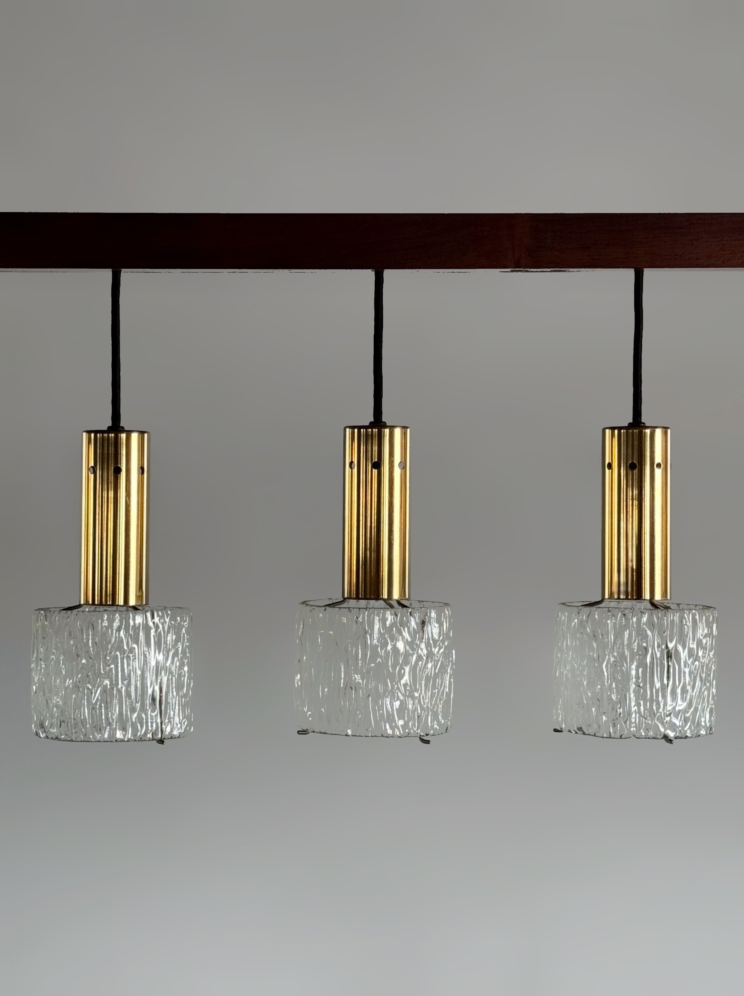 Carl Fagerlund Brass & Crystal Pendant Lamp
