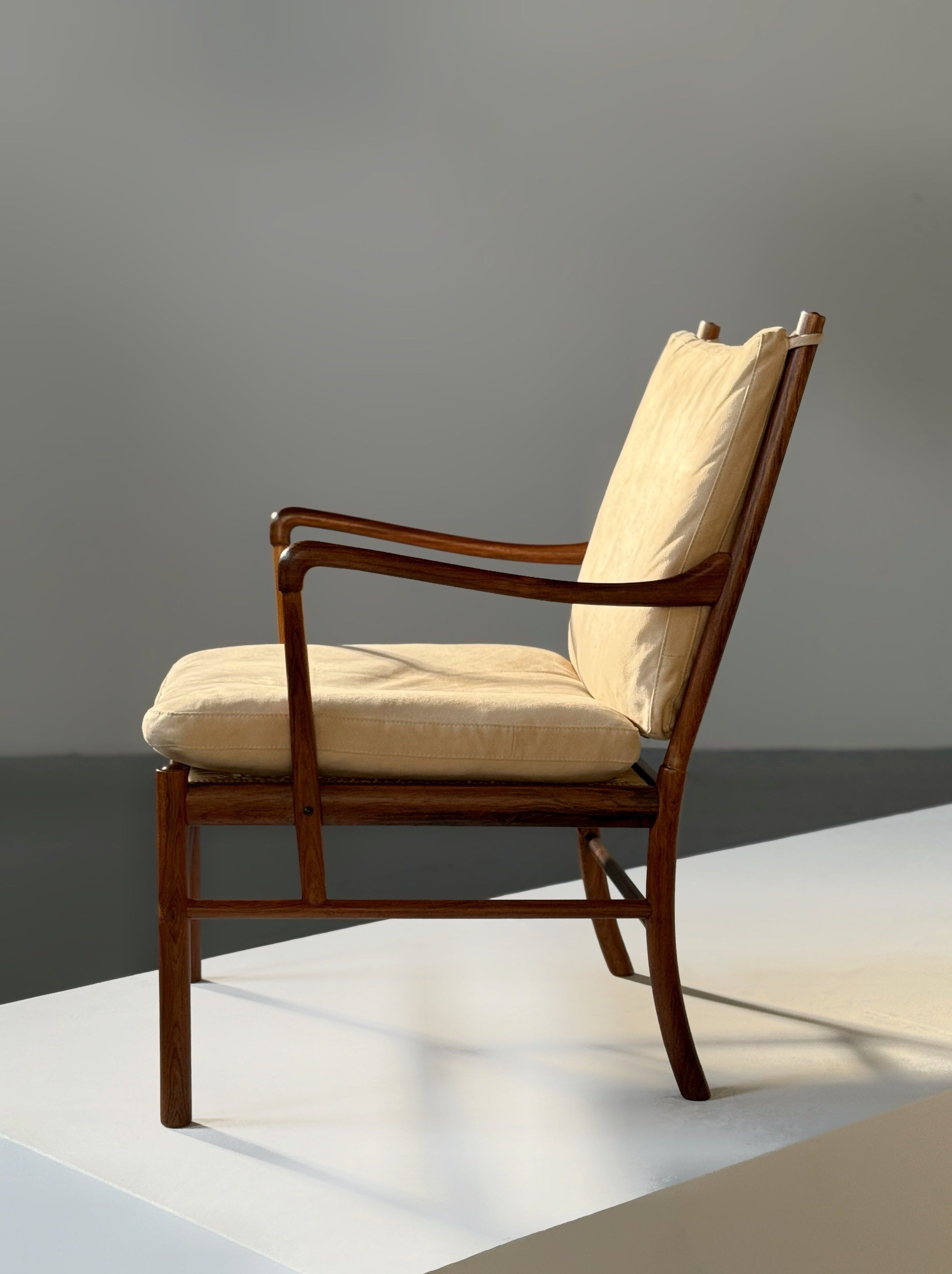 Pj 149 Colonial chair with ottoman in rosewood by Ole Wancher