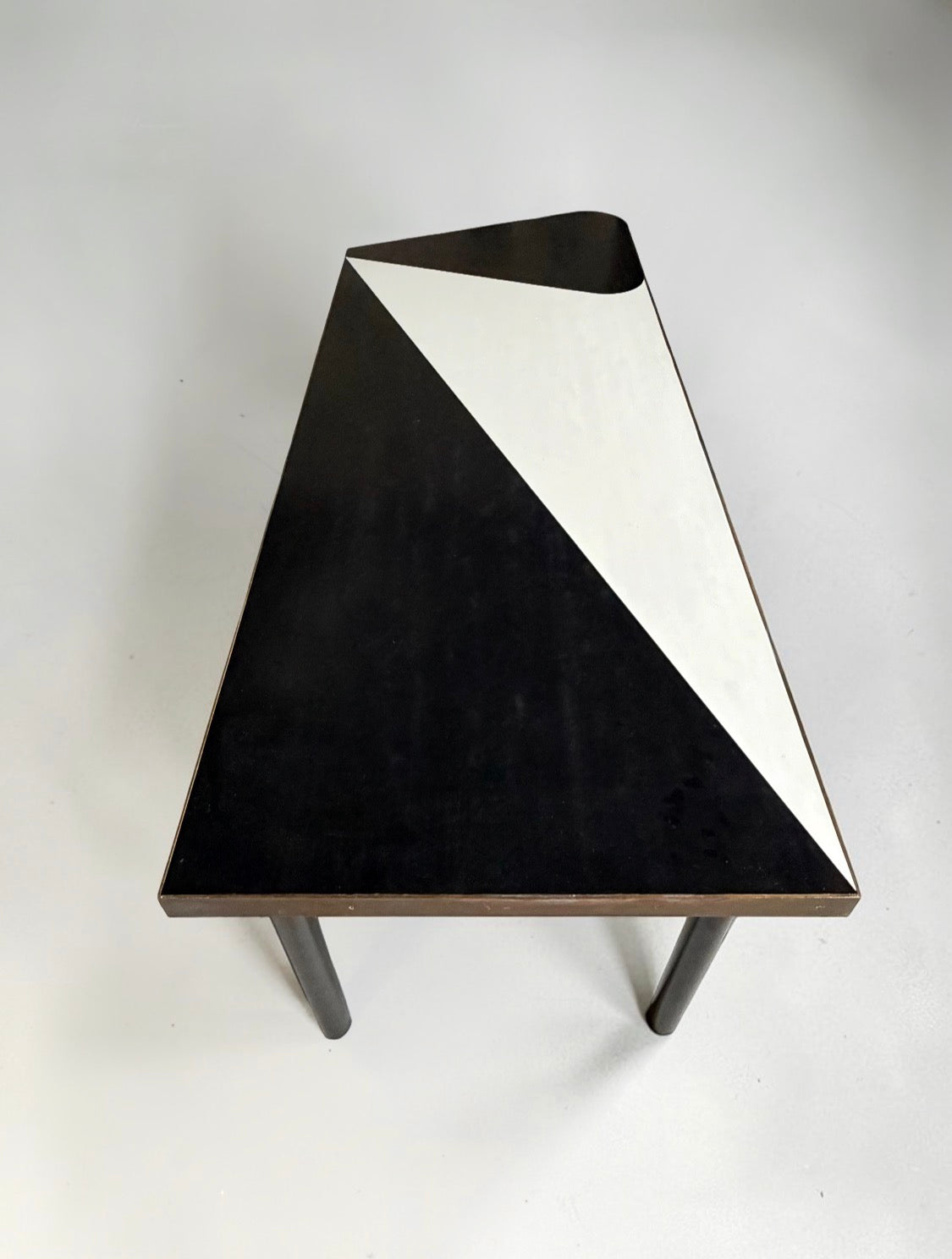 Vintage Table with Brass-Bound Edges