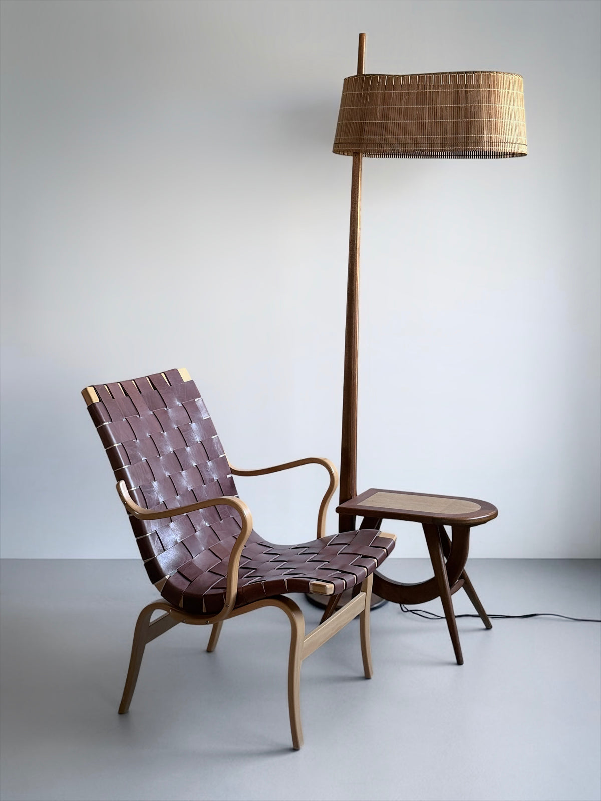 Easy Chair in Birch and Leather by Bruno Mathsson, 1968