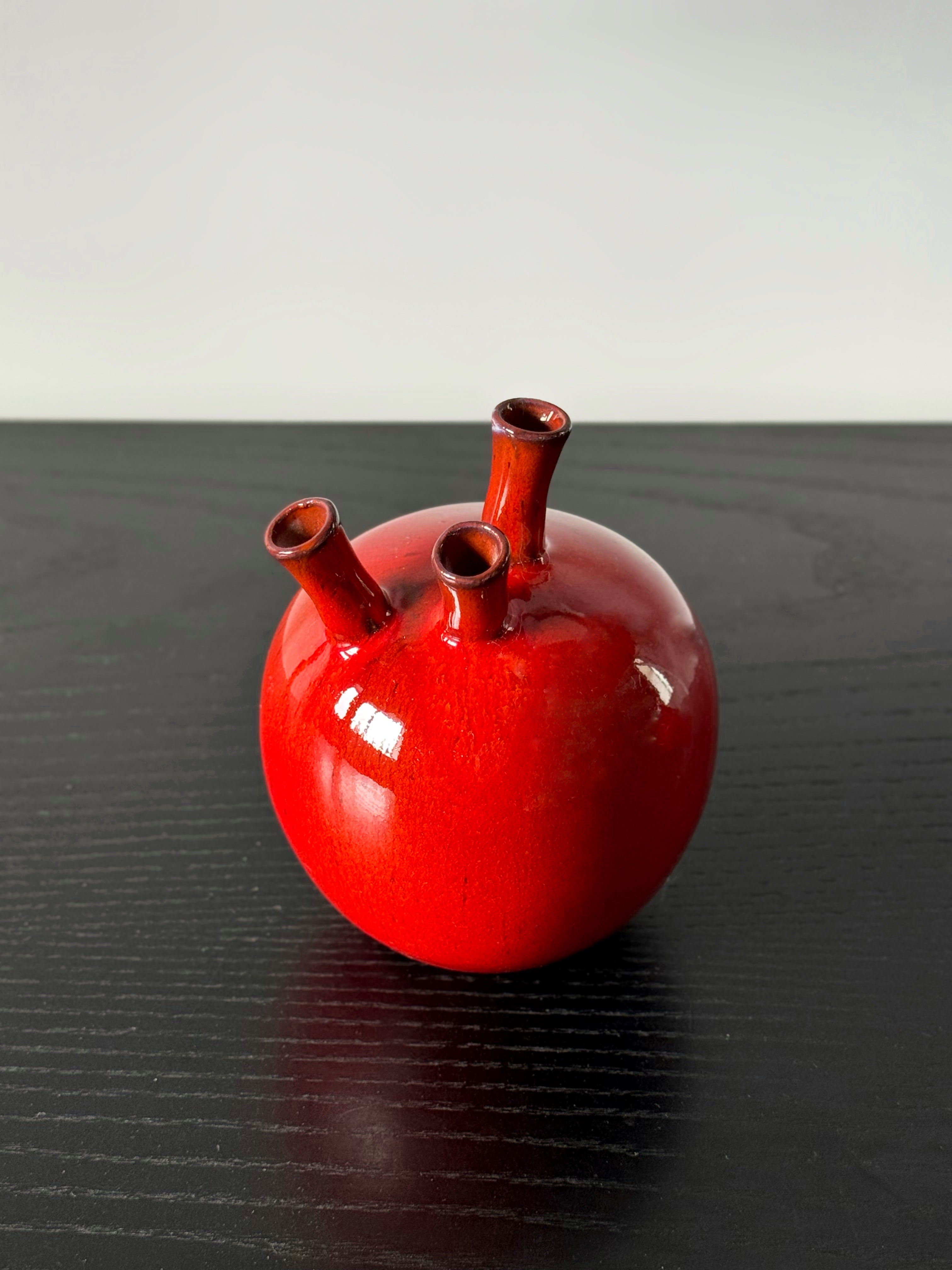 Red-Glazed Tapered Vase by Roger Vandeweghe for Amphora, Belgium 1960s