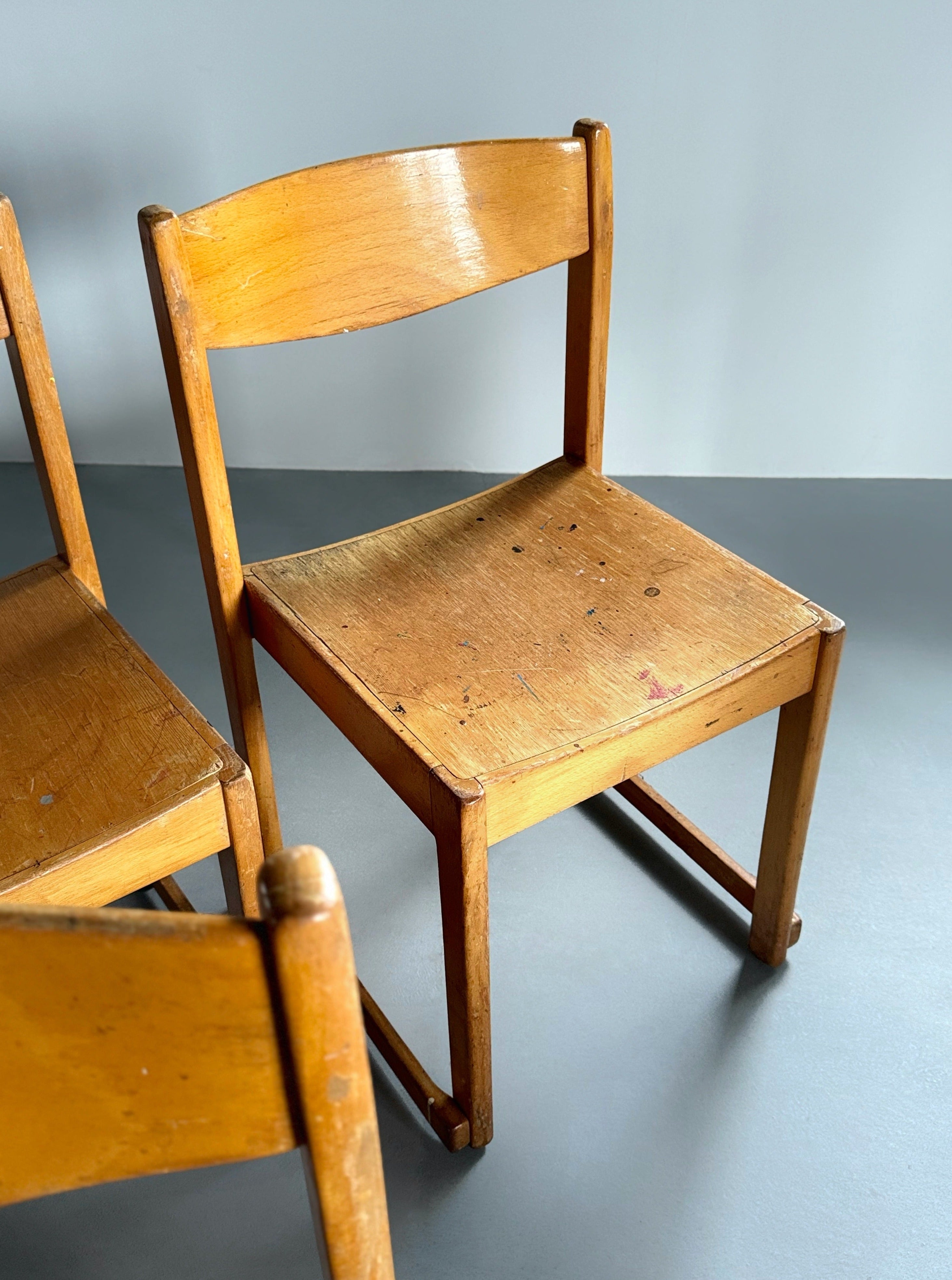 Set of 4 Stackable Chairs by Carl Ewert Ekström