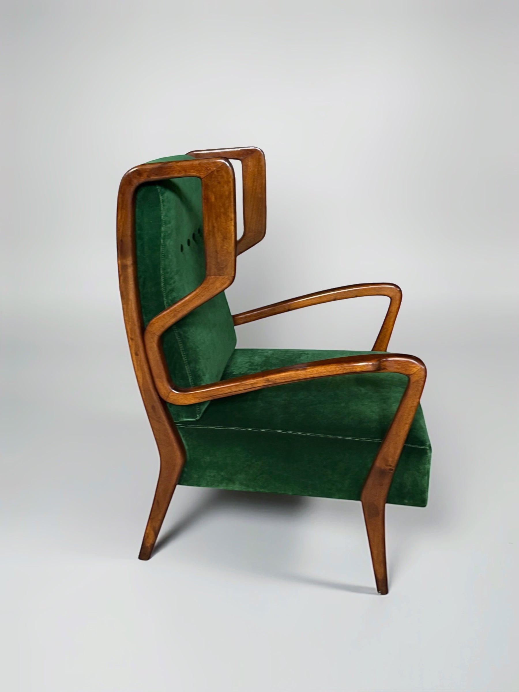 Wingback Armchairs By Orlando Orlandi, Italy 1950'