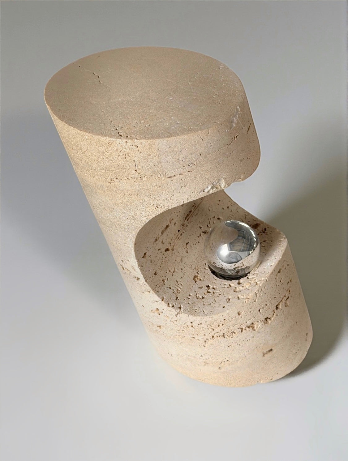 Travertine Table Lamp by Giuliano Cesari for Nucleo, Italy 1971