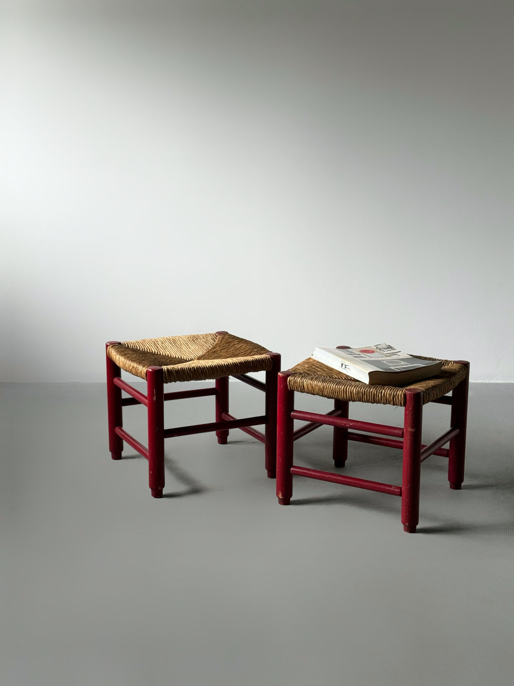Set of 2 French Rush Stools
