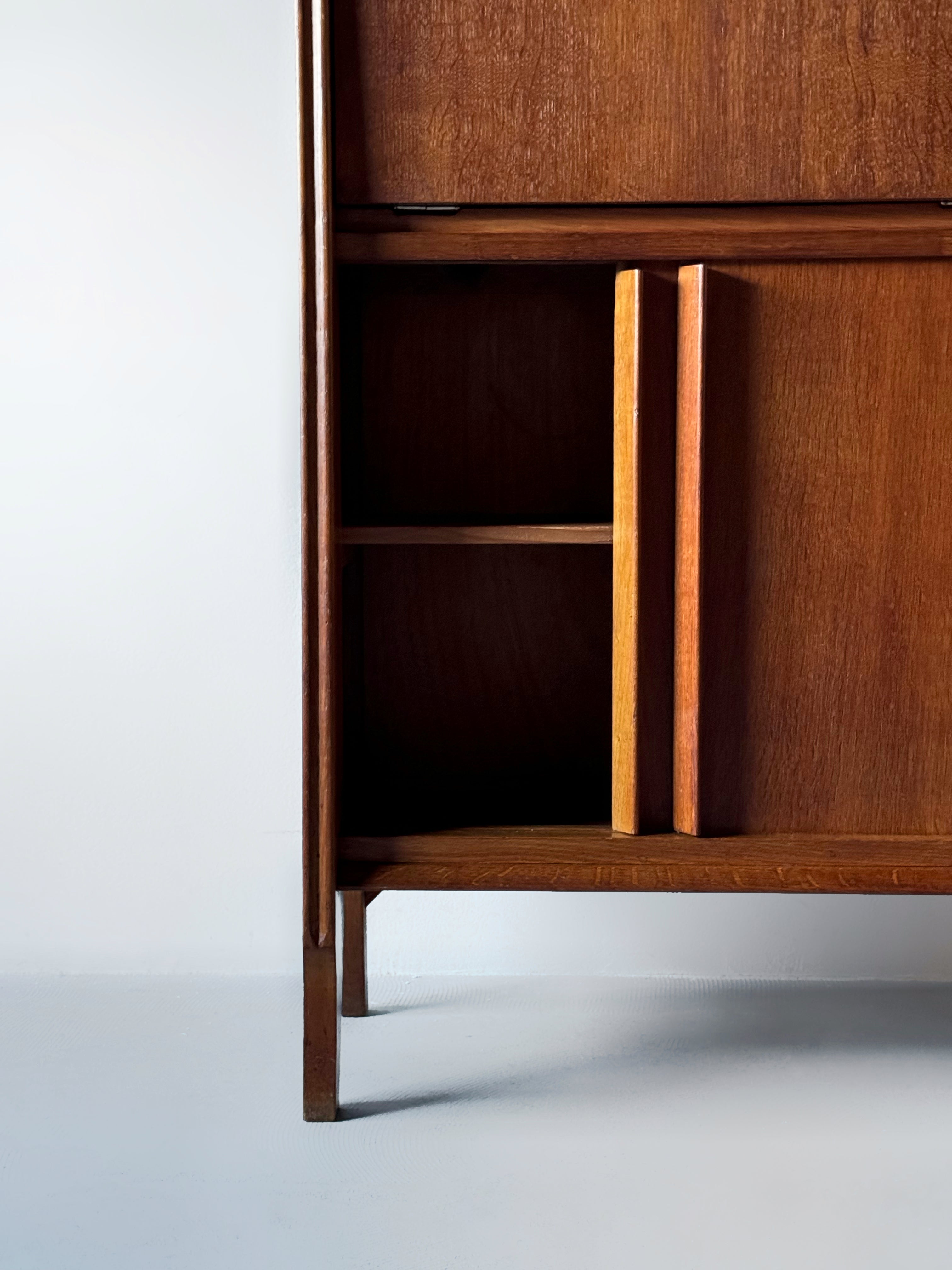 Oak secretary cabinet, France 1950s