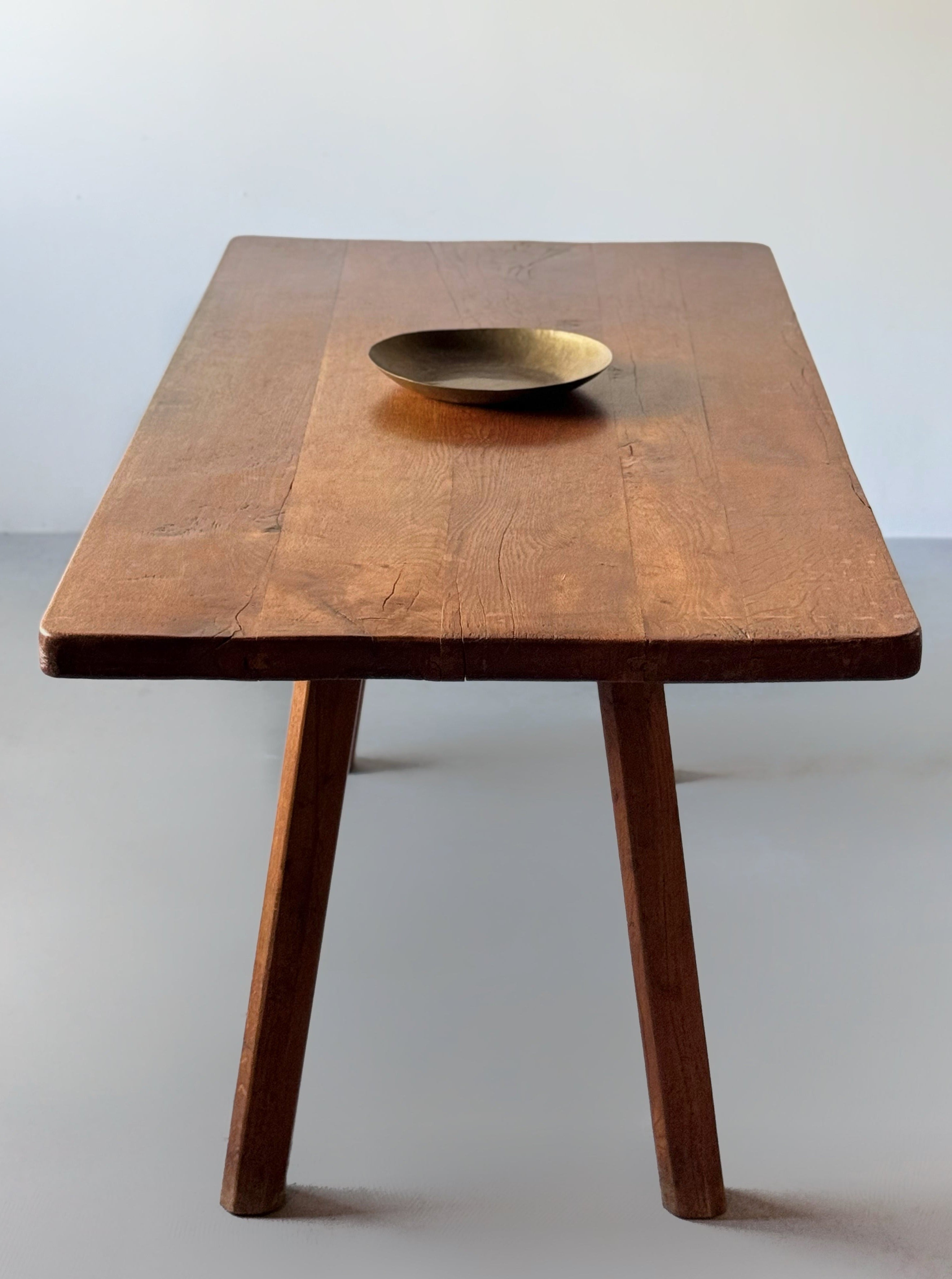 Mid-Century Modern oak Wood Dining Table, France ca 1950s